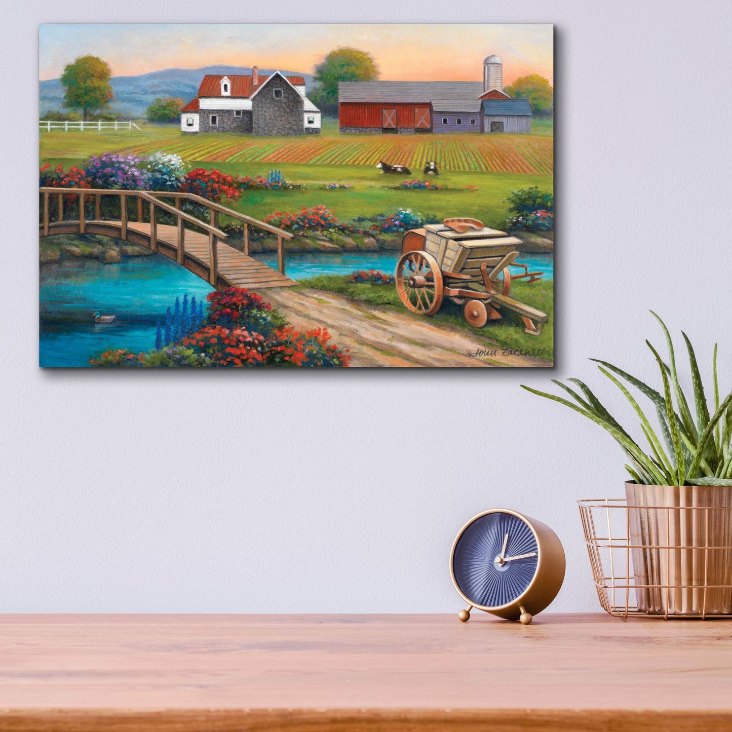 Epic Art 'Sweet Serenity Farm' by John Zaccheo, Acrylic Glass Wall Art,16x12