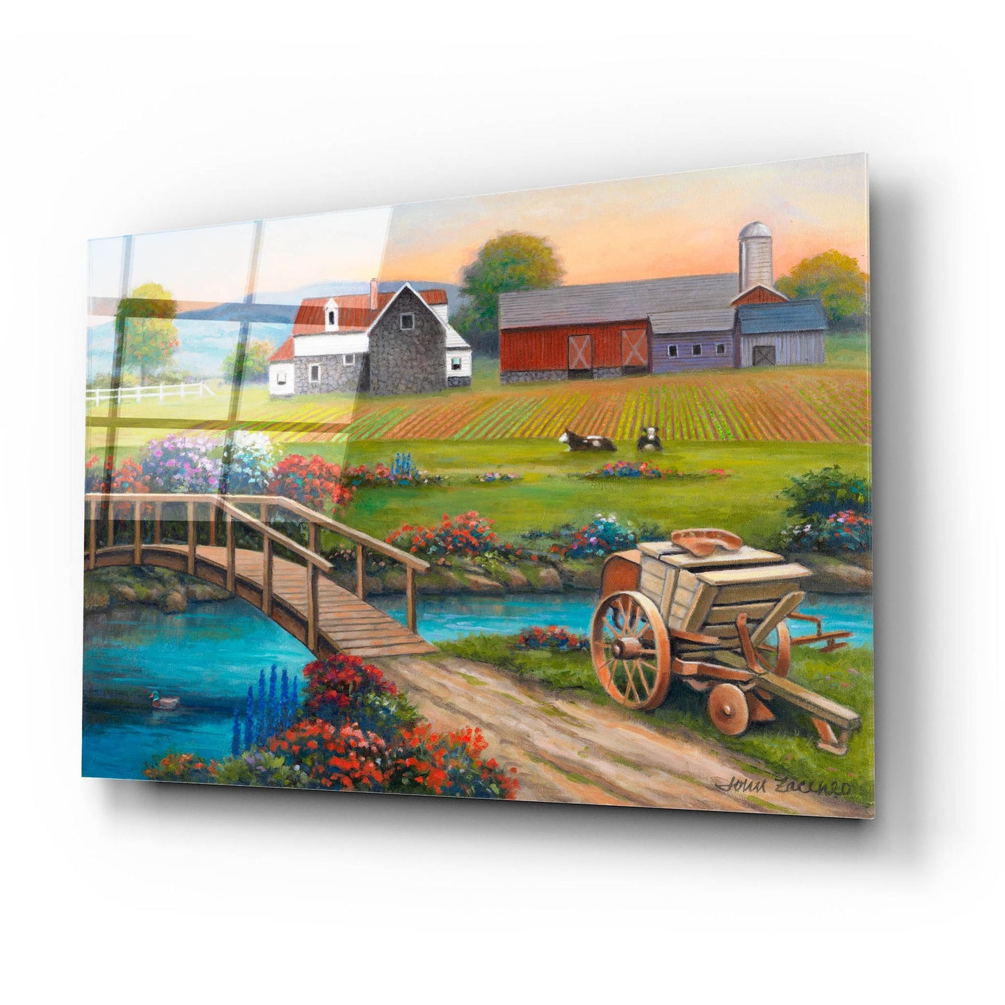 Epic Art 'Sweet Serenity Farm' by John Zaccheo, Acrylic Glass Wall Art,24x16