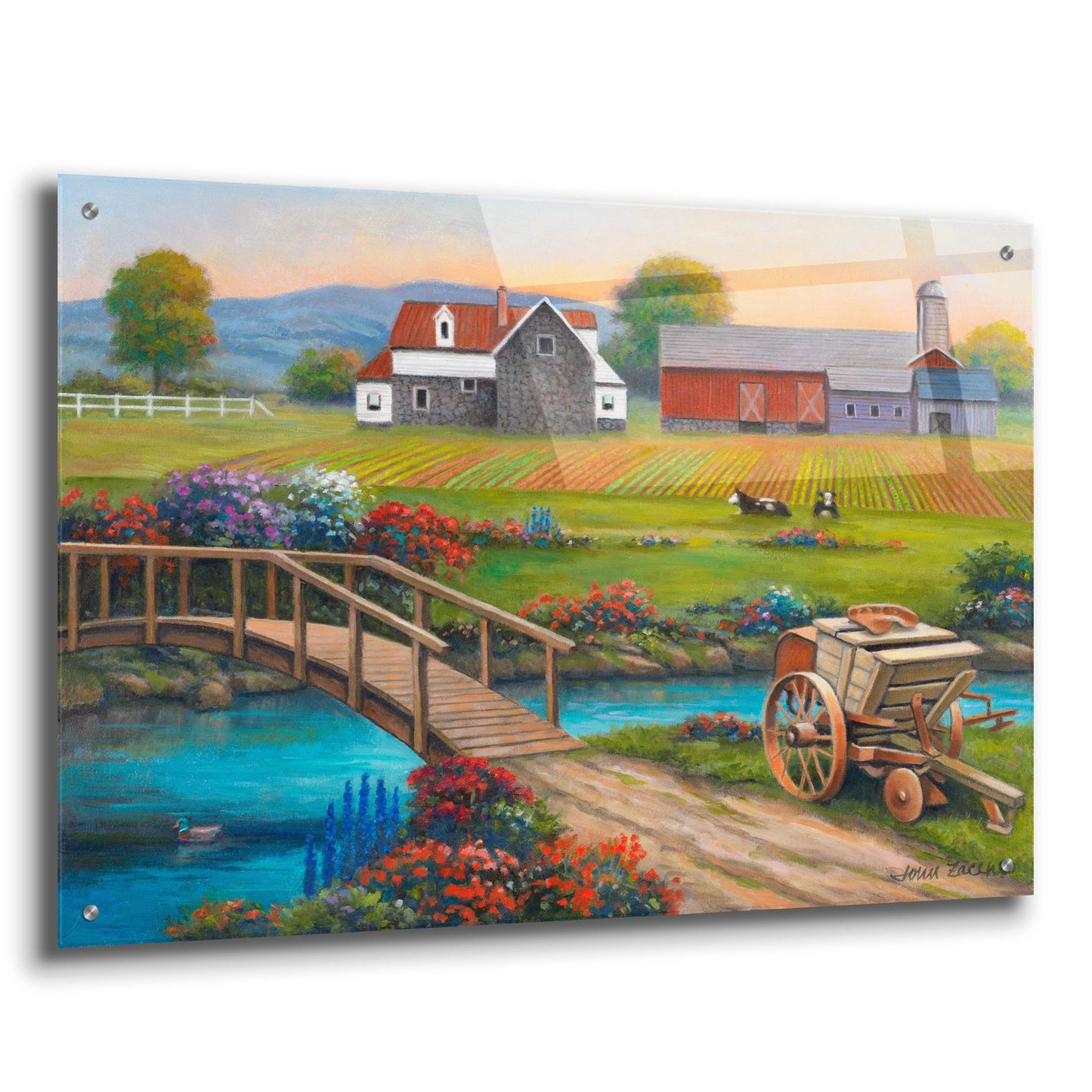 Epic Art 'Sweet Serenity Farm' by John Zaccheo, Acrylic Glass Wall Art,36x24