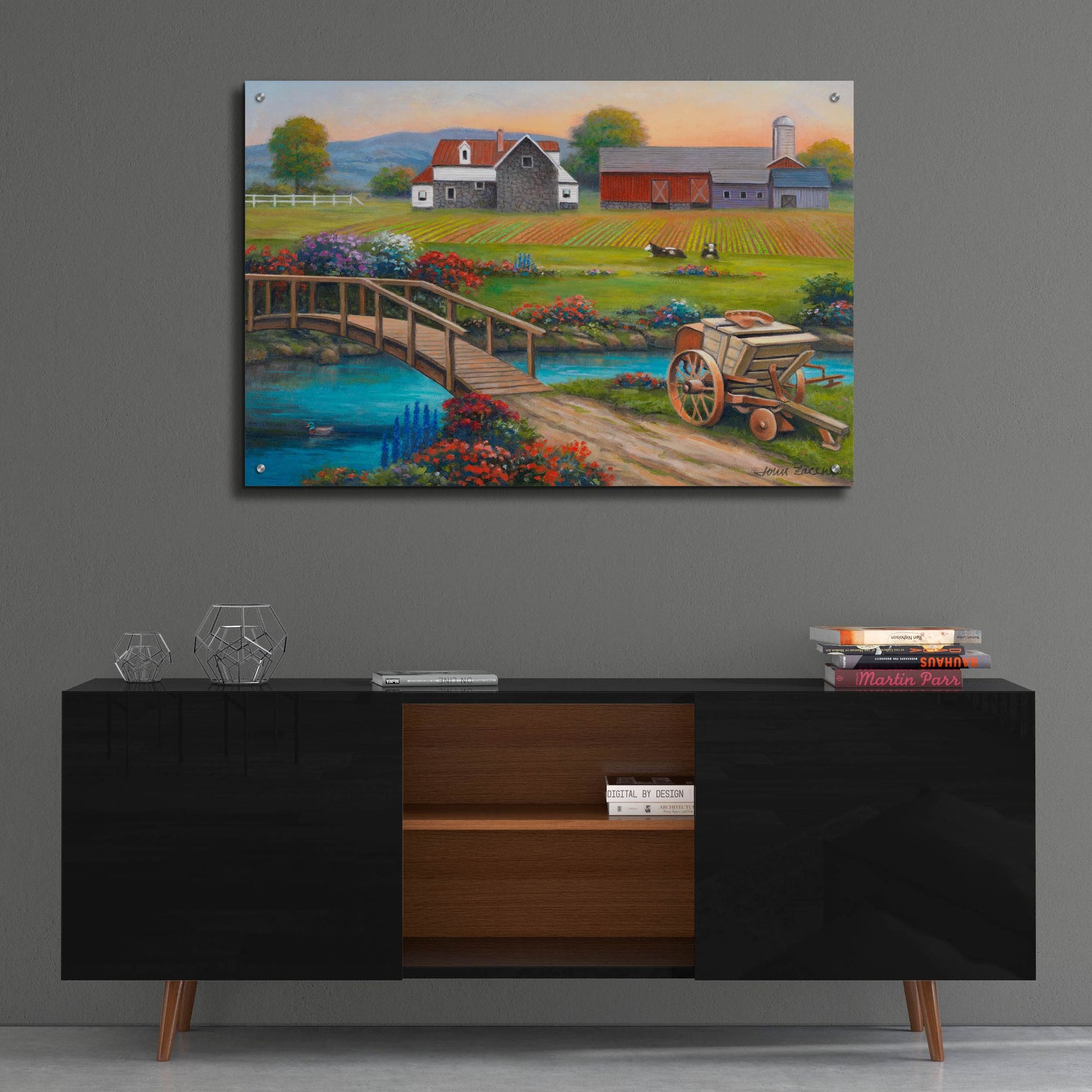 Epic Art 'Sweet Serenity Farm' by John Zaccheo, Acrylic Glass Wall Art,36x24