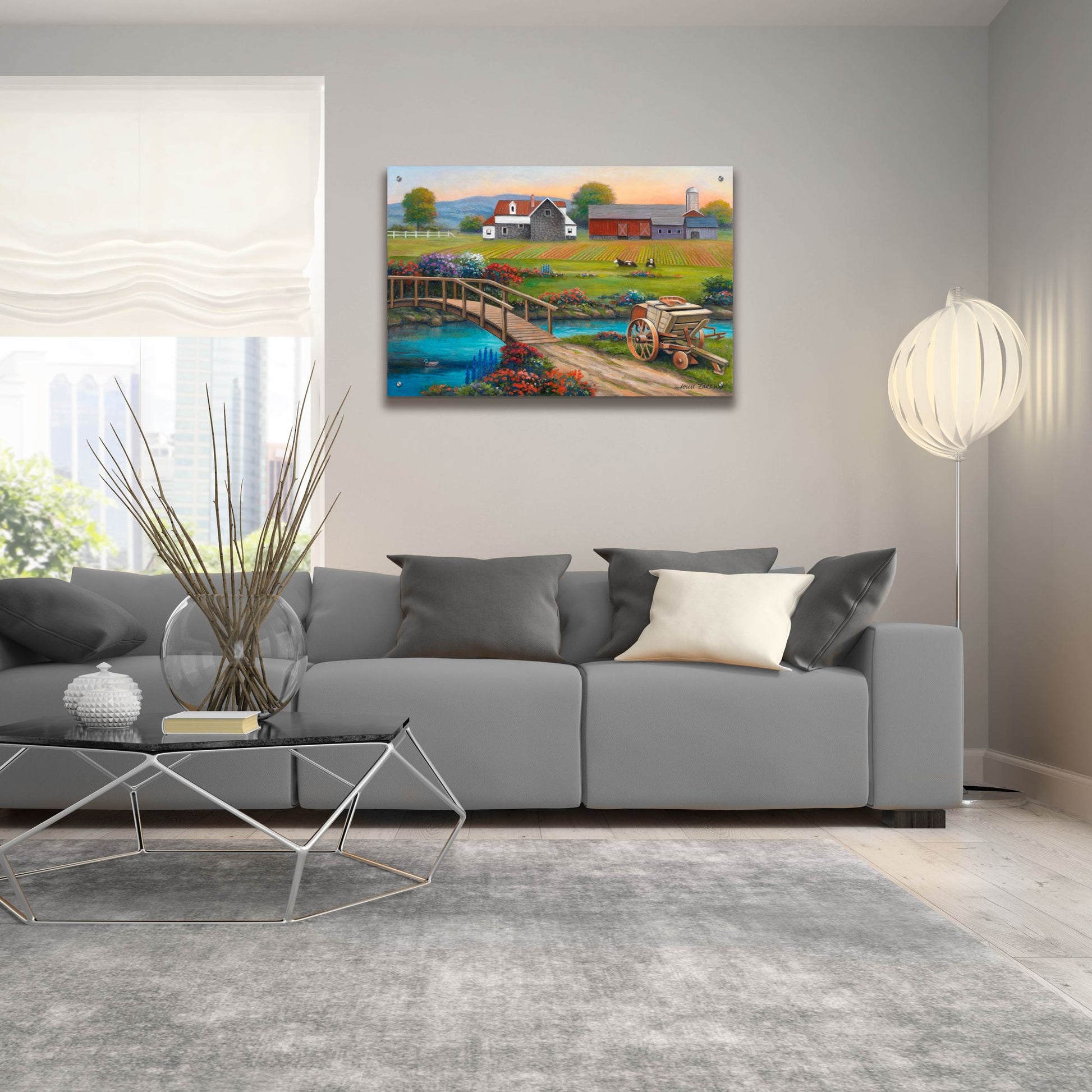 Epic Art 'Sweet Serenity Farm' by John Zaccheo, Acrylic Glass Wall Art,36x24