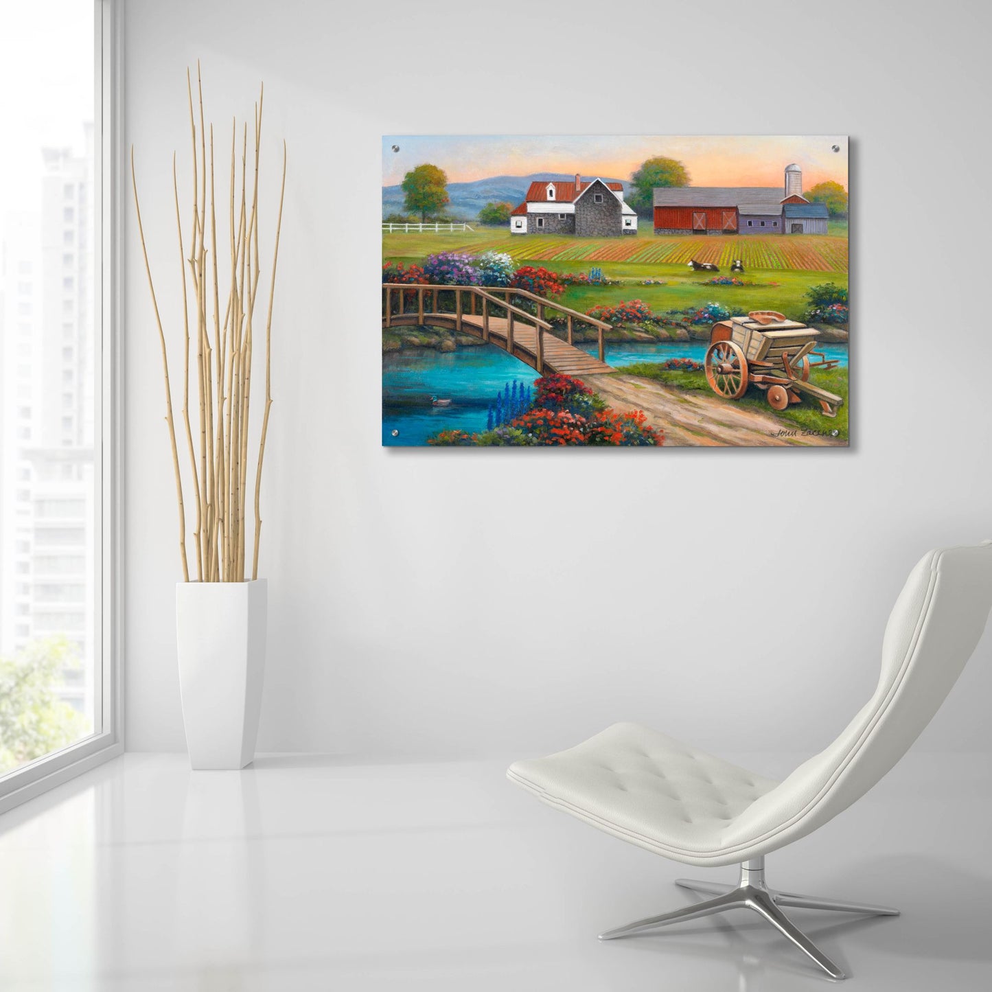 Epic Art 'Sweet Serenity Farm' by John Zaccheo, Acrylic Glass Wall Art,36x24