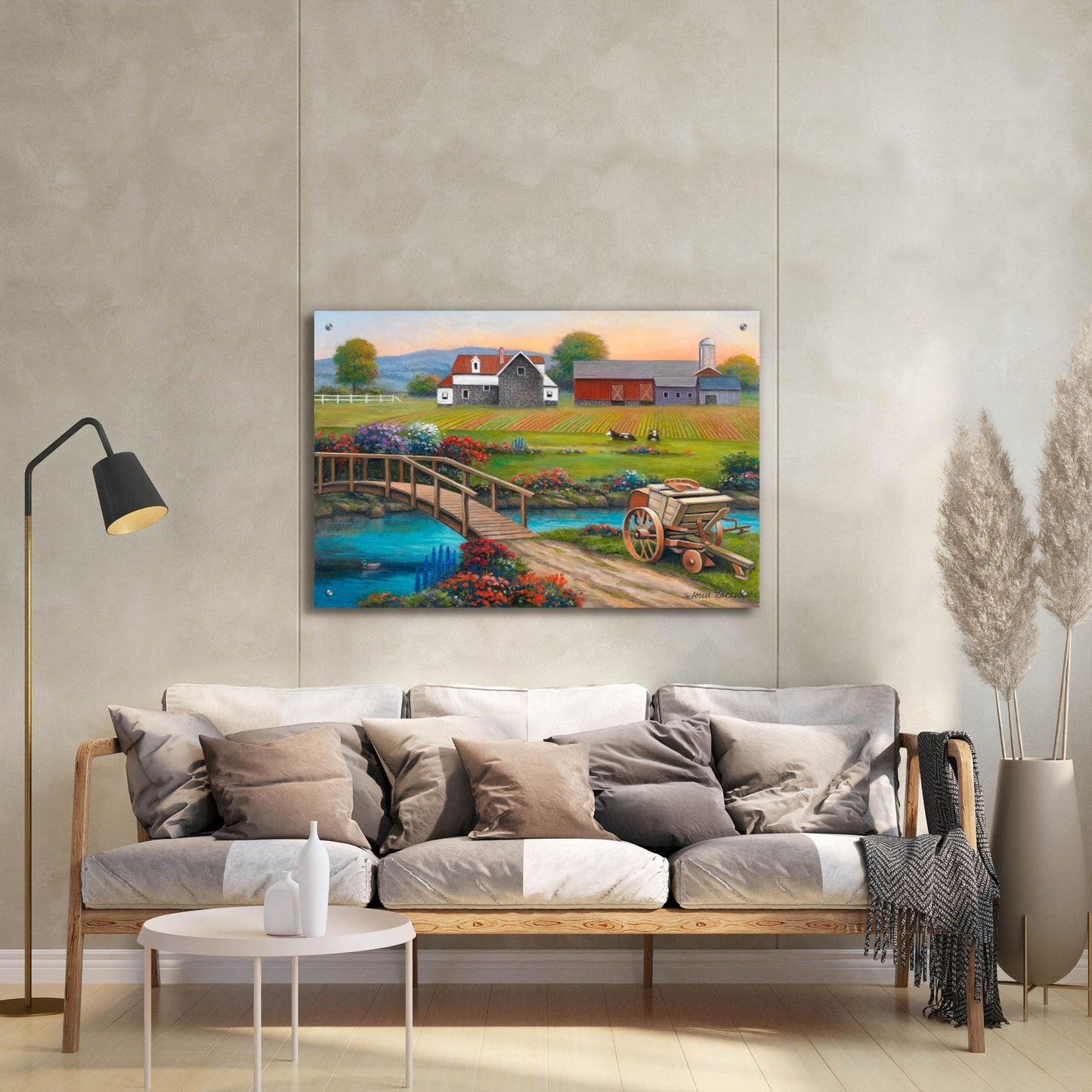 Epic Art 'Sweet Serenity Farm' by John Zaccheo, Acrylic Glass Wall Art,36x24