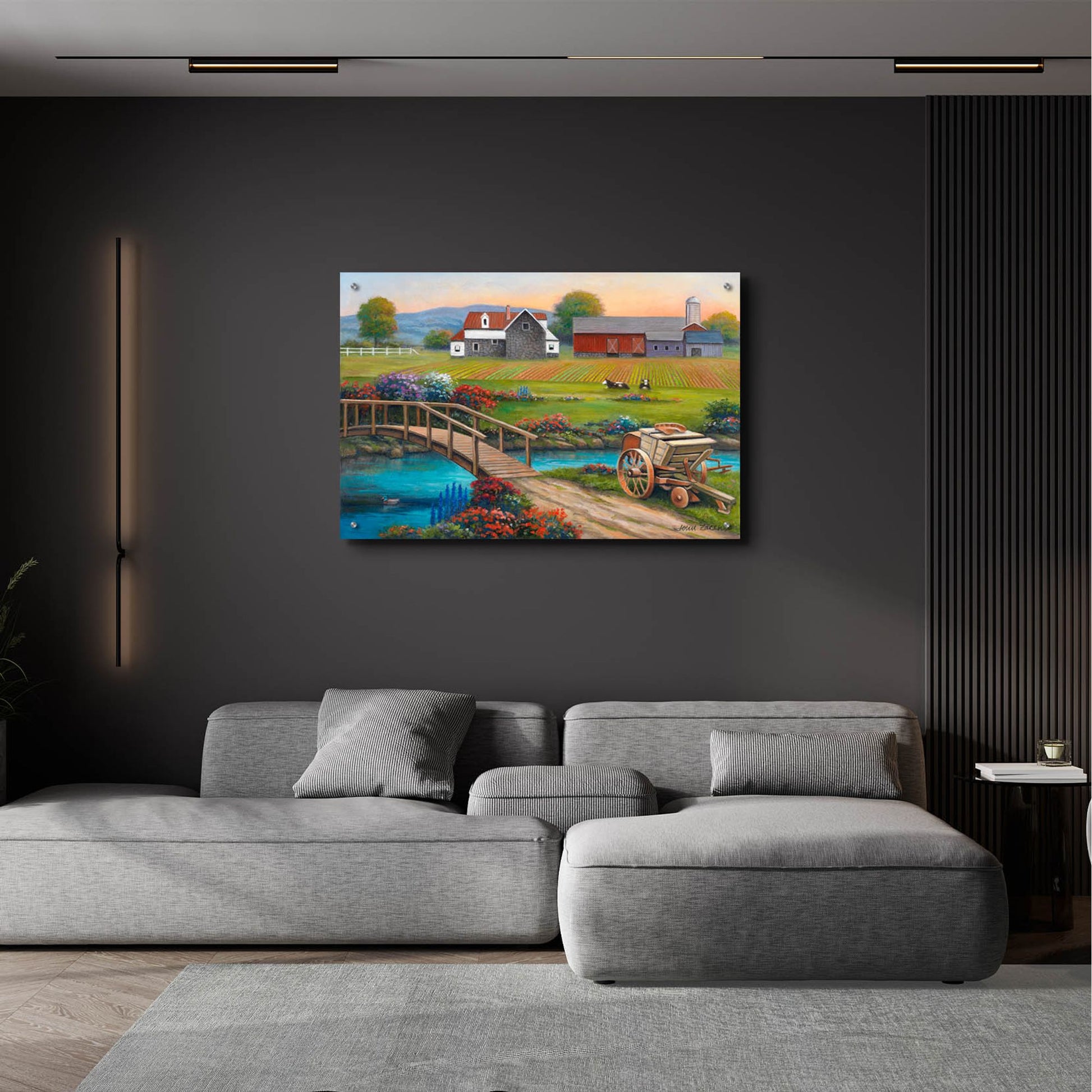 Epic Art 'Sweet Serenity Farm' by John Zaccheo, Acrylic Glass Wall Art,36x24