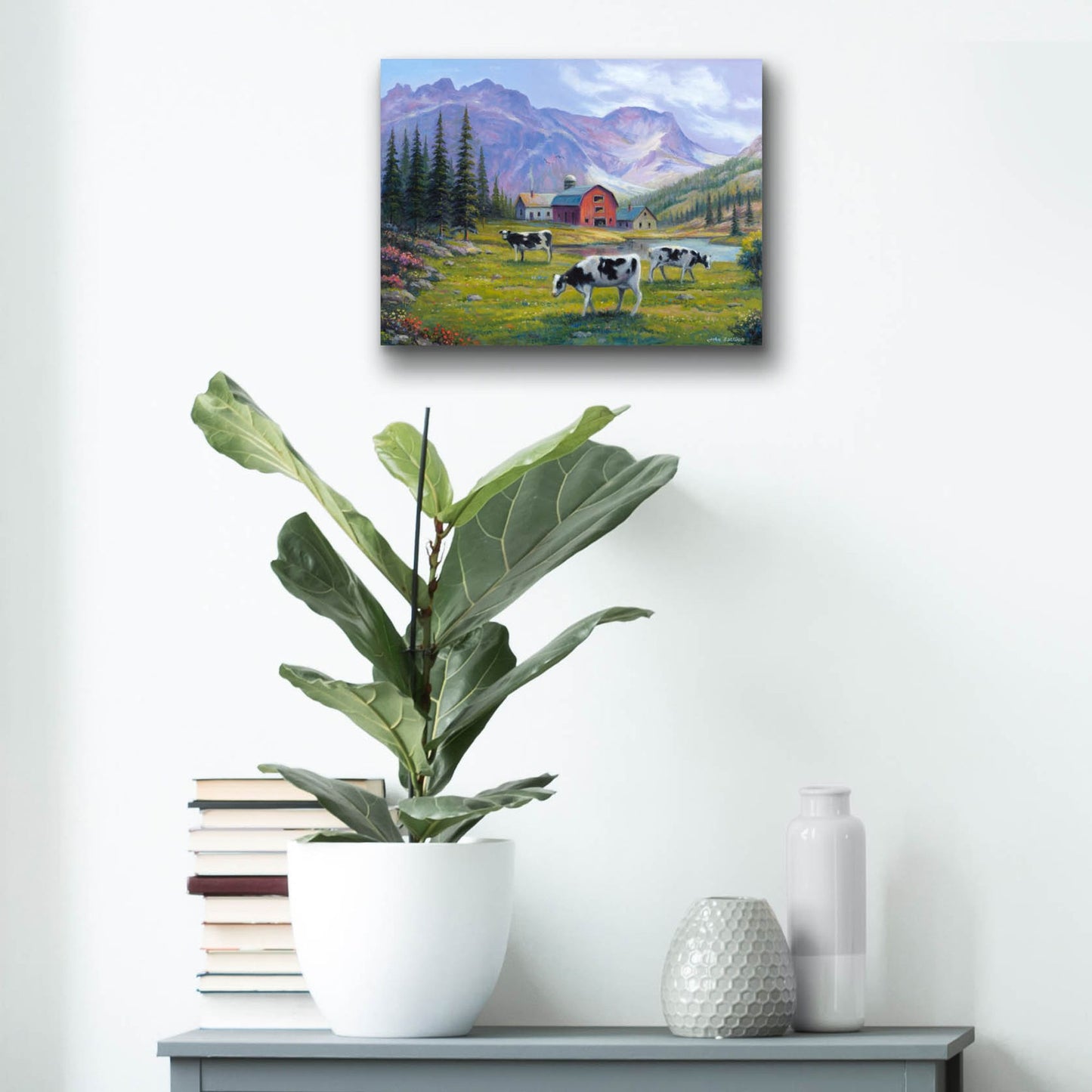 Epic Art 'Peaceful Pasture' by John Zaccheo, Acrylic Glass Wall Art,16x12