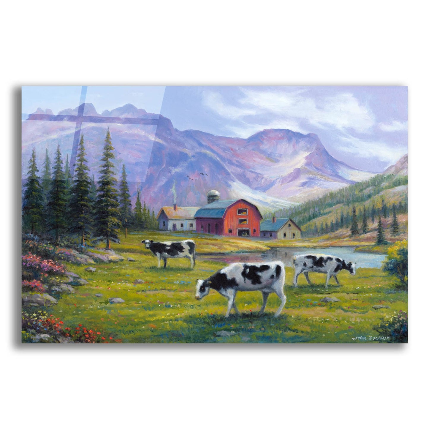 Epic Art 'Peaceful Pasture' by John Zaccheo, Acrylic Glass Wall Art,24x16