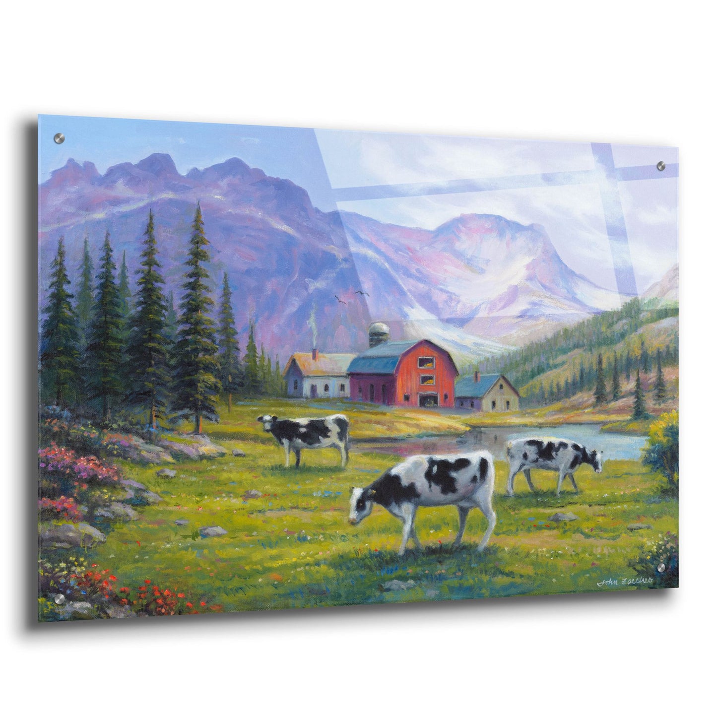 Epic Art 'Peaceful Pasture' by John Zaccheo, Acrylic Glass Wall Art,36x24