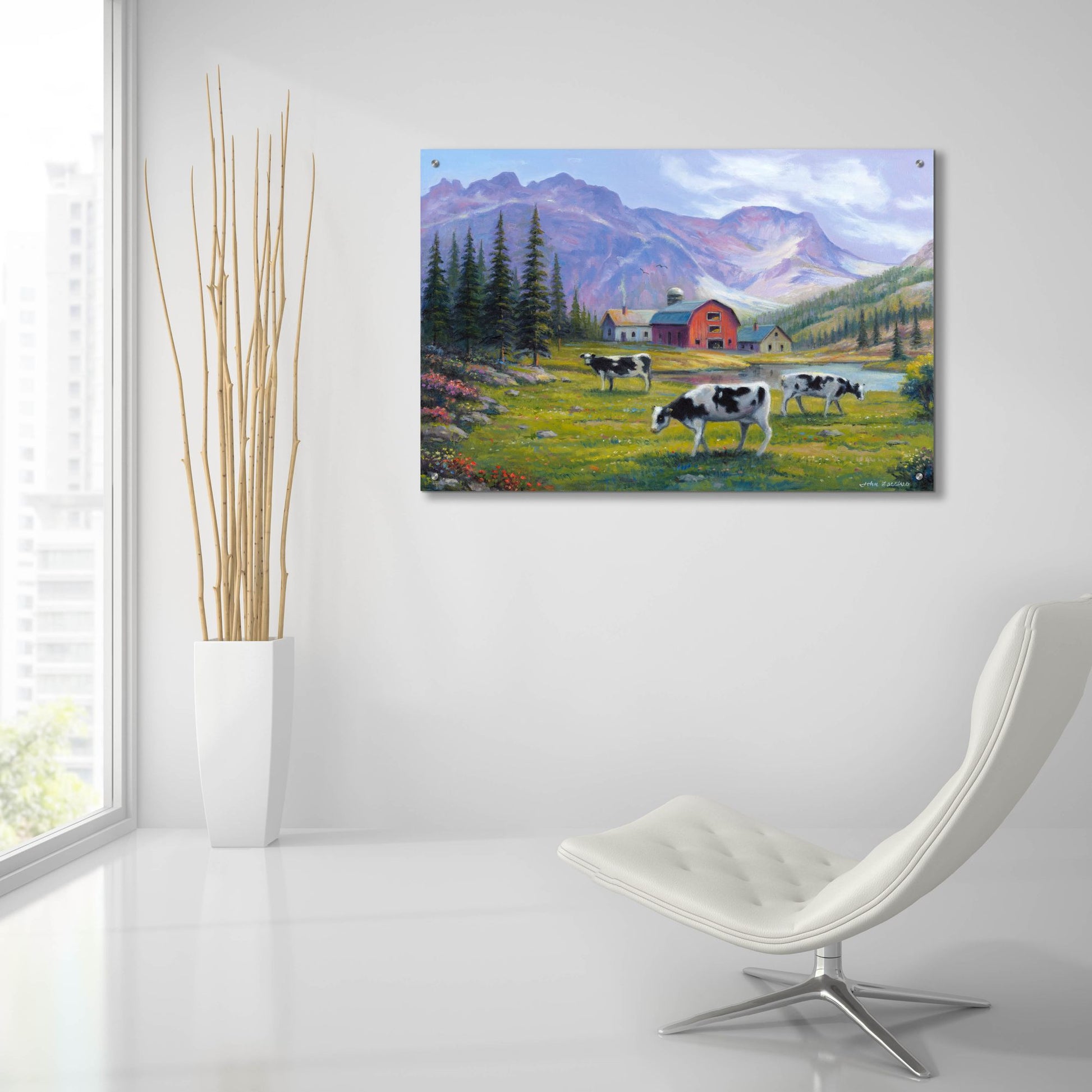 Epic Art 'Peaceful Pasture' by John Zaccheo, Acrylic Glass Wall Art,36x24