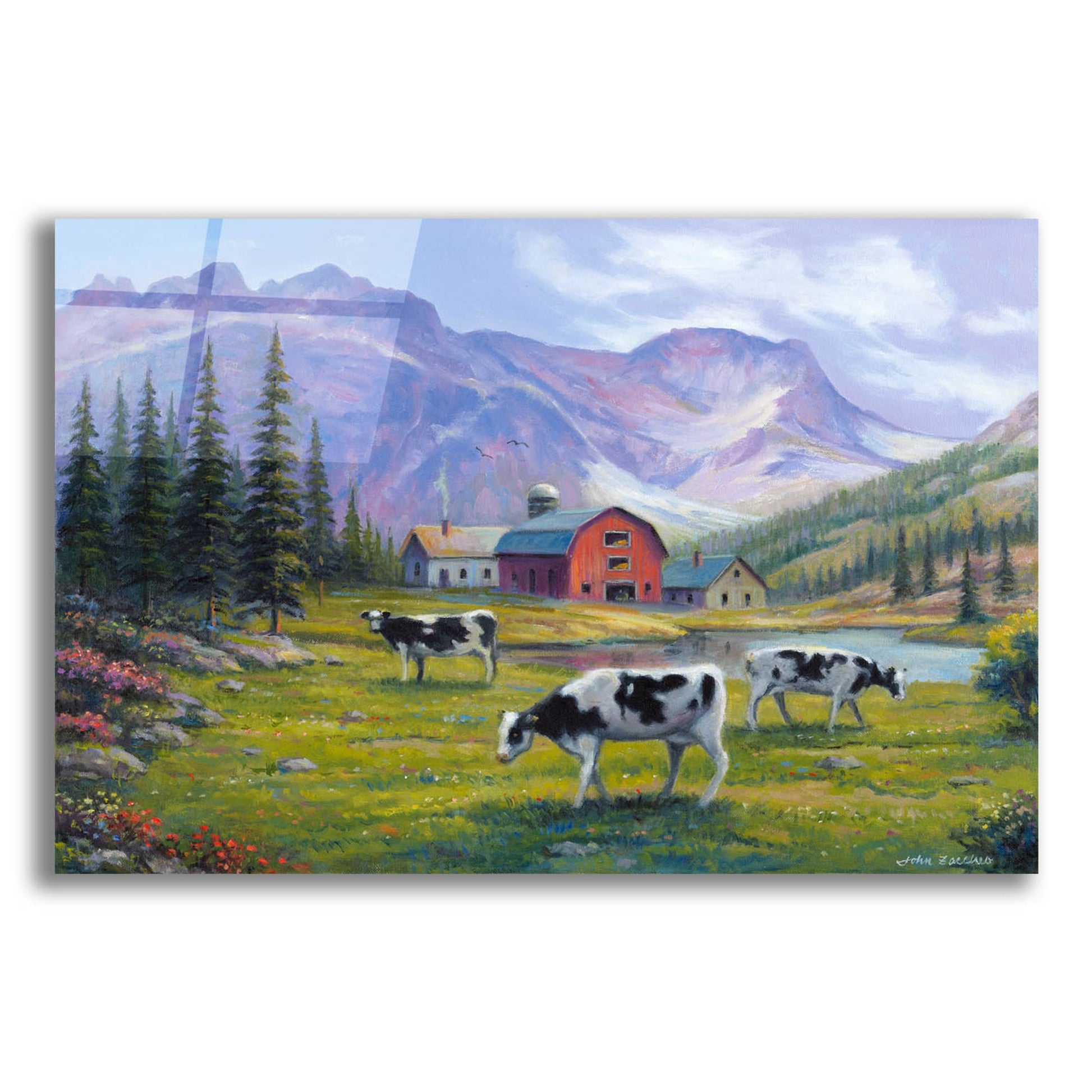 Epic Art 'Peaceful Pasture' by John Zaccheo, Acrylic Glass Wall Art