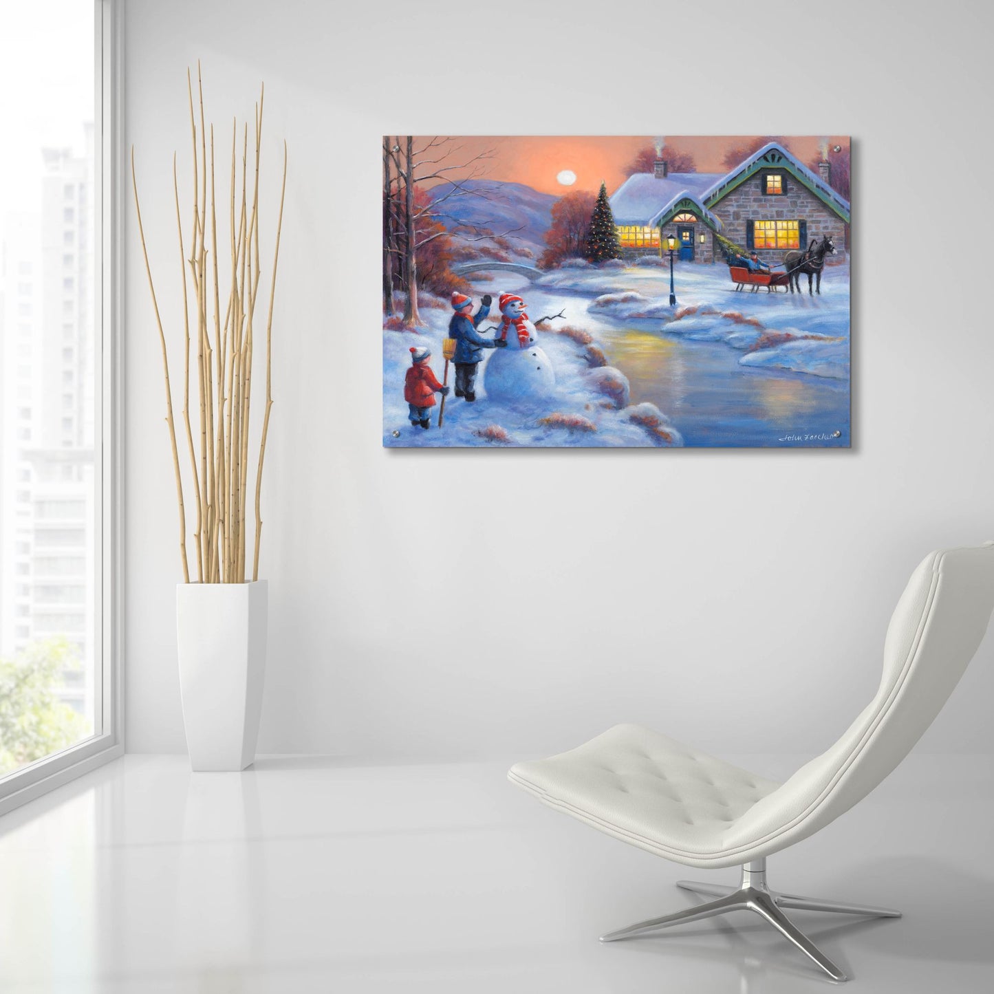 Epic Art 'Riverside Greetings' by John Zaccheo, Acrylic Glass Wall Art,36x24