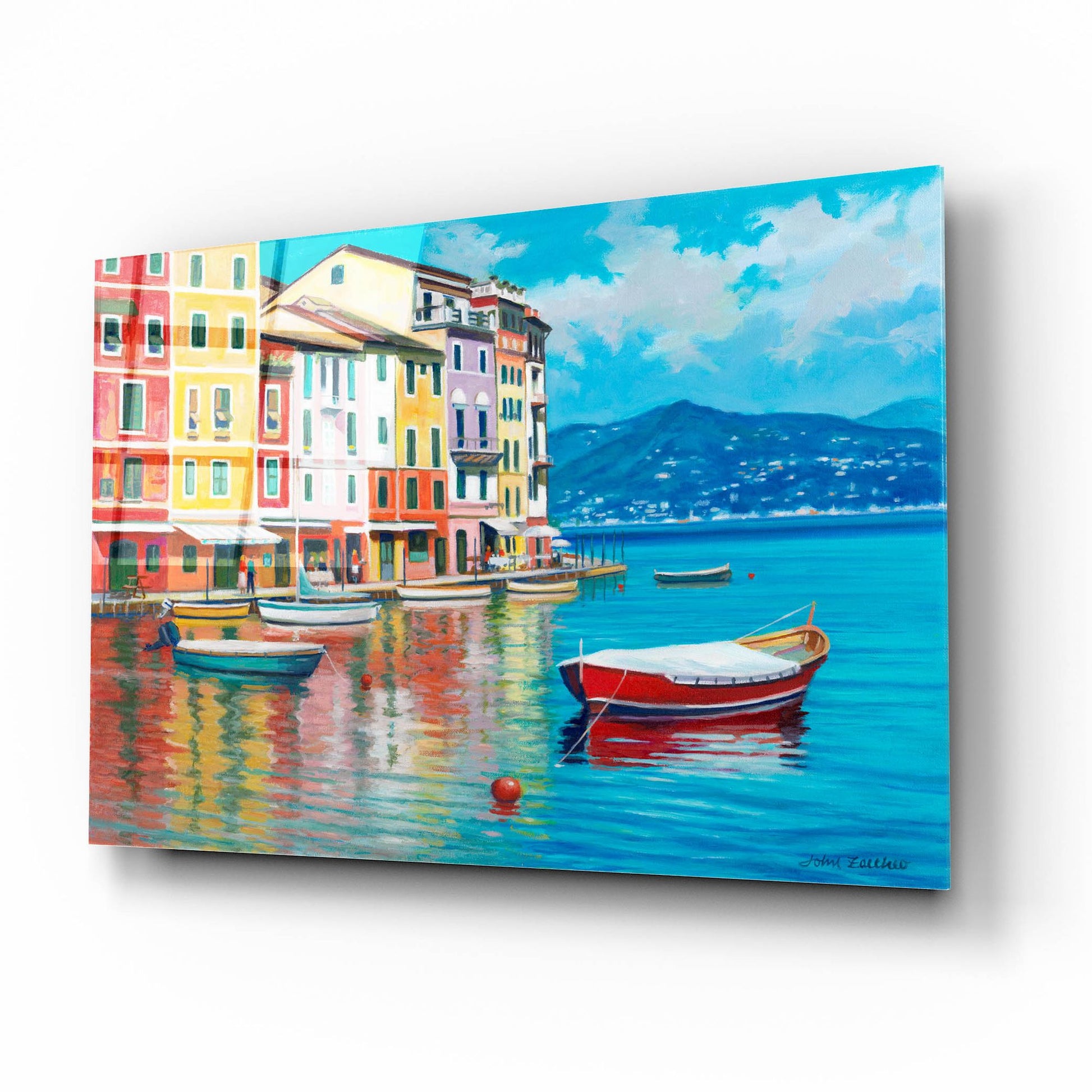 Epic Art 'Portofino' by John Zaccheo, Acrylic Glass Wall Art,16x12
