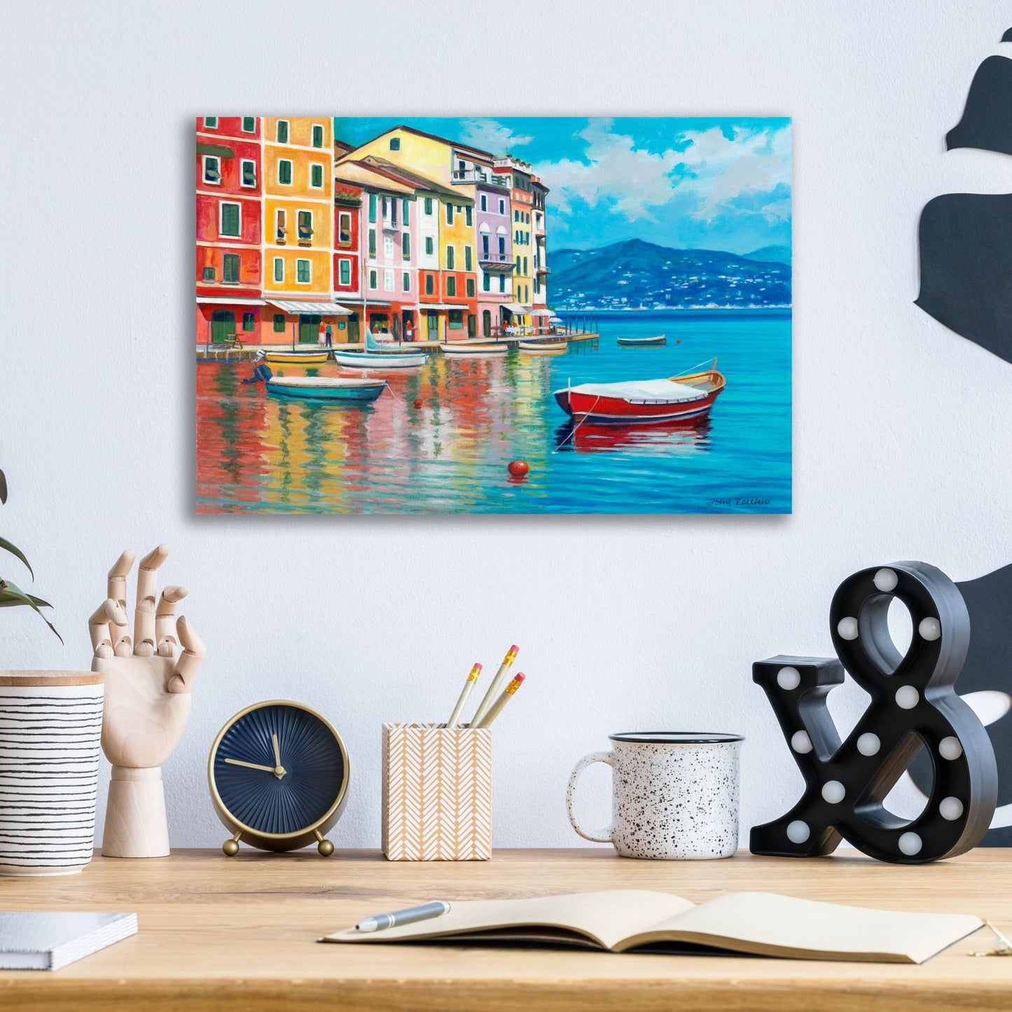 Epic Art 'Portofino' by John Zaccheo, Acrylic Glass Wall Art,16x12