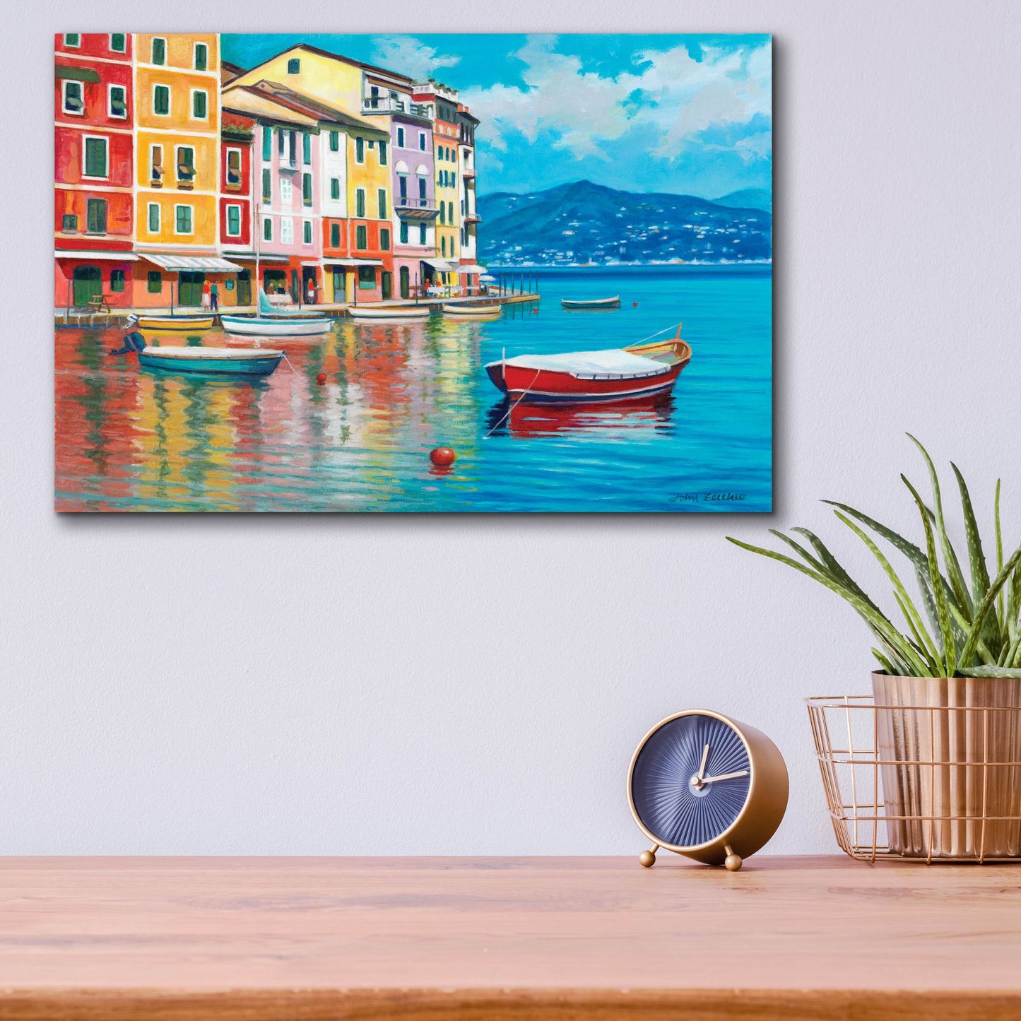 Epic Art 'Portofino' by John Zaccheo, Acrylic Glass Wall Art,16x12