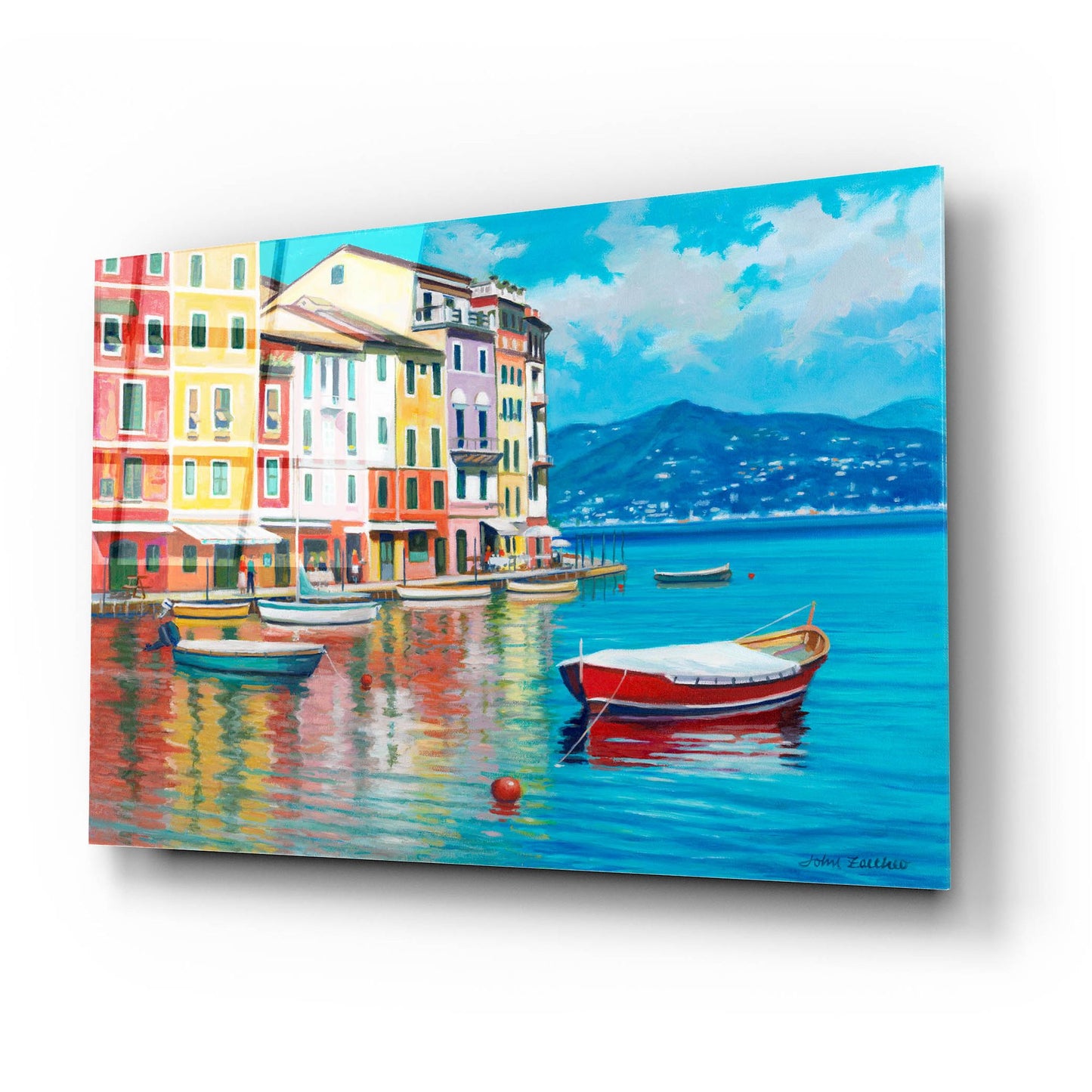 Epic Art 'Portofino' by John Zaccheo, Acrylic Glass Wall Art,24x16