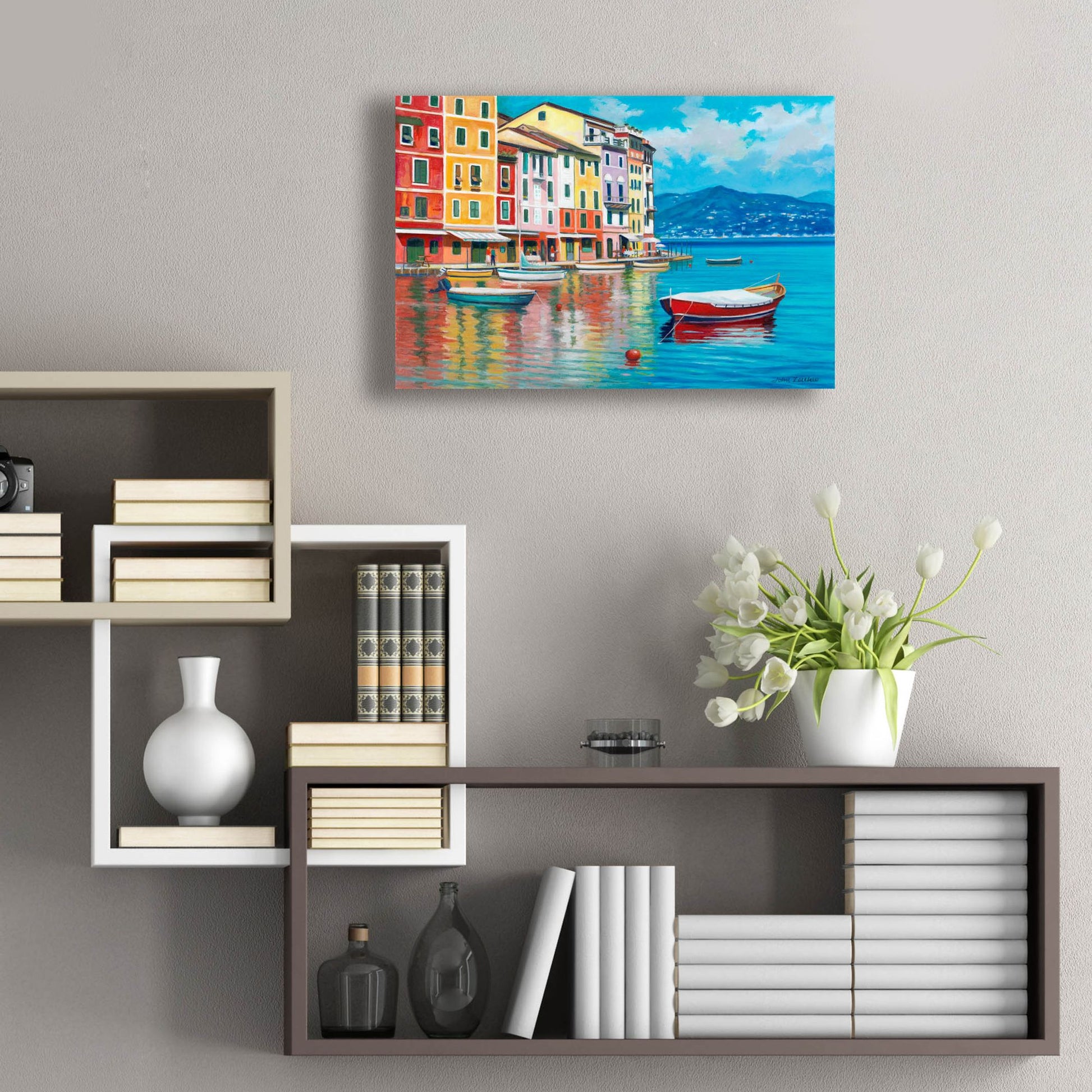 Epic Art 'Portofino' by John Zaccheo, Acrylic Glass Wall Art,24x16