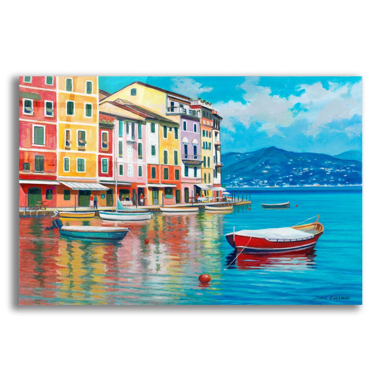 Epic Art 'Portofino' by John Zaccheo, Acrylic Glass Wall Art,24x16