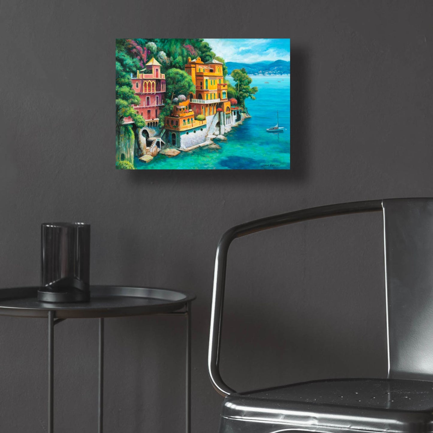 Epic Art 'Domina Beach Portofino Italy' by John Zaccheo, Acrylic Glass Wall Art,16x12