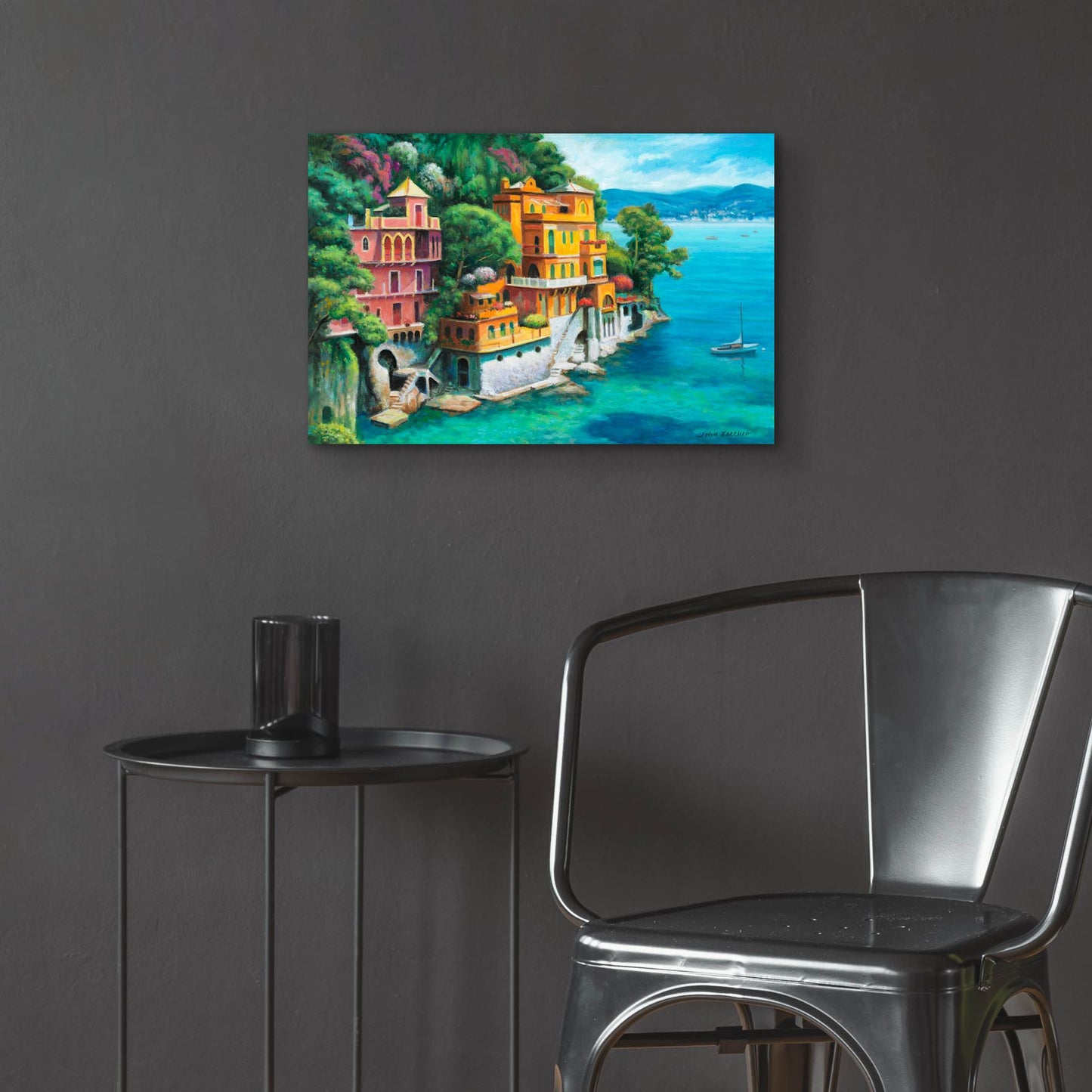 Epic Art 'Domina Beach Portofino Italy' by John Zaccheo, Acrylic Glass Wall Art,24x16