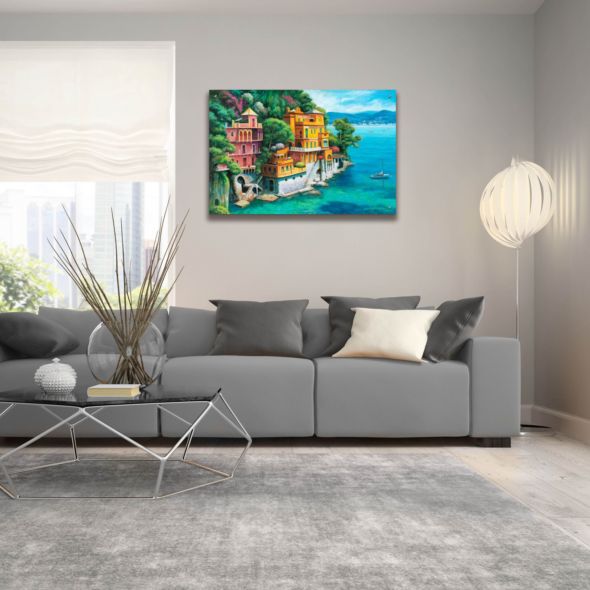 Epic Art 'Domina Beach Portofino Italy' by John Zaccheo, Acrylic Glass Wall Art,36x24