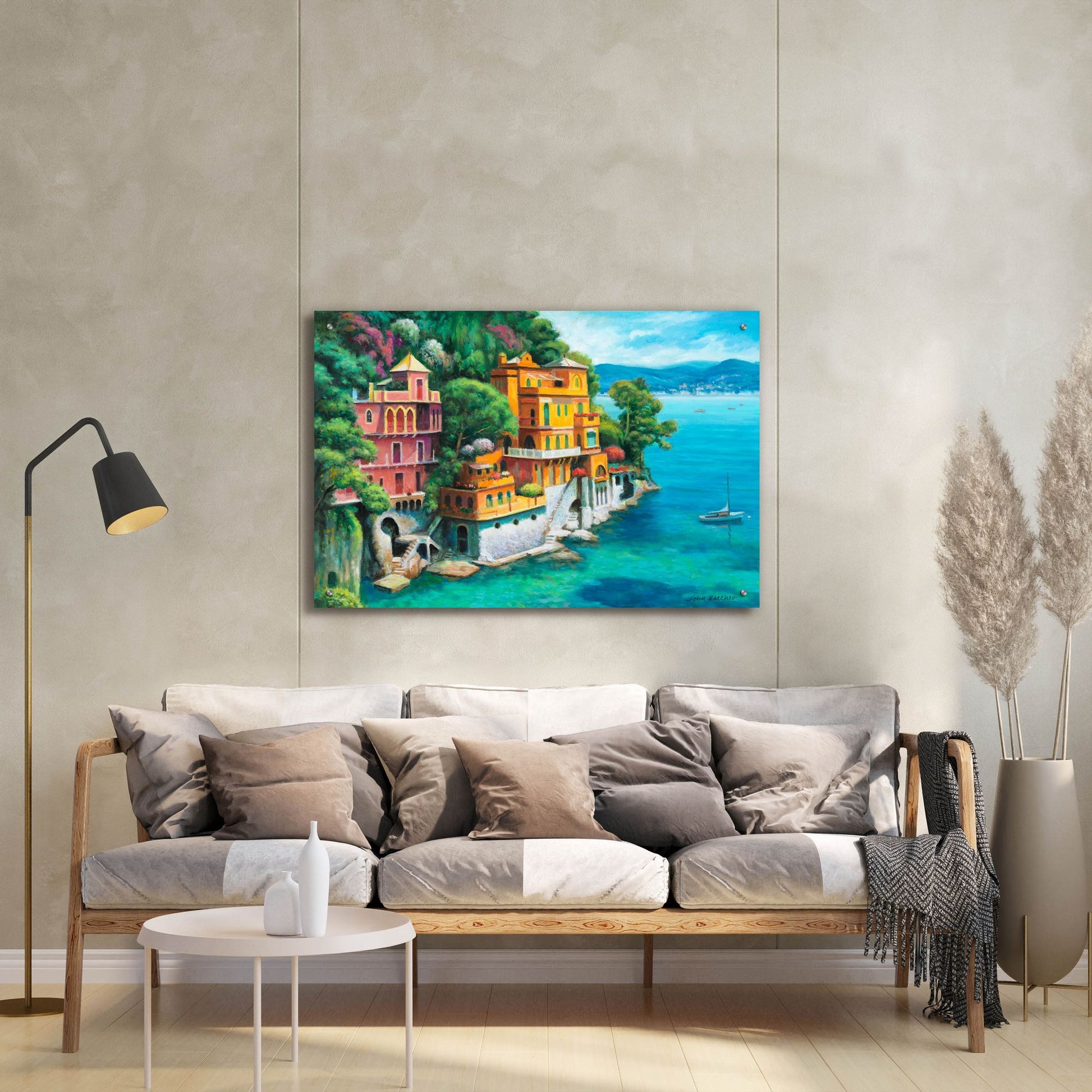 Epic Art 'Domina Beach Portofino Italy' by John Zaccheo, Acrylic Glass Wall Art,36x24