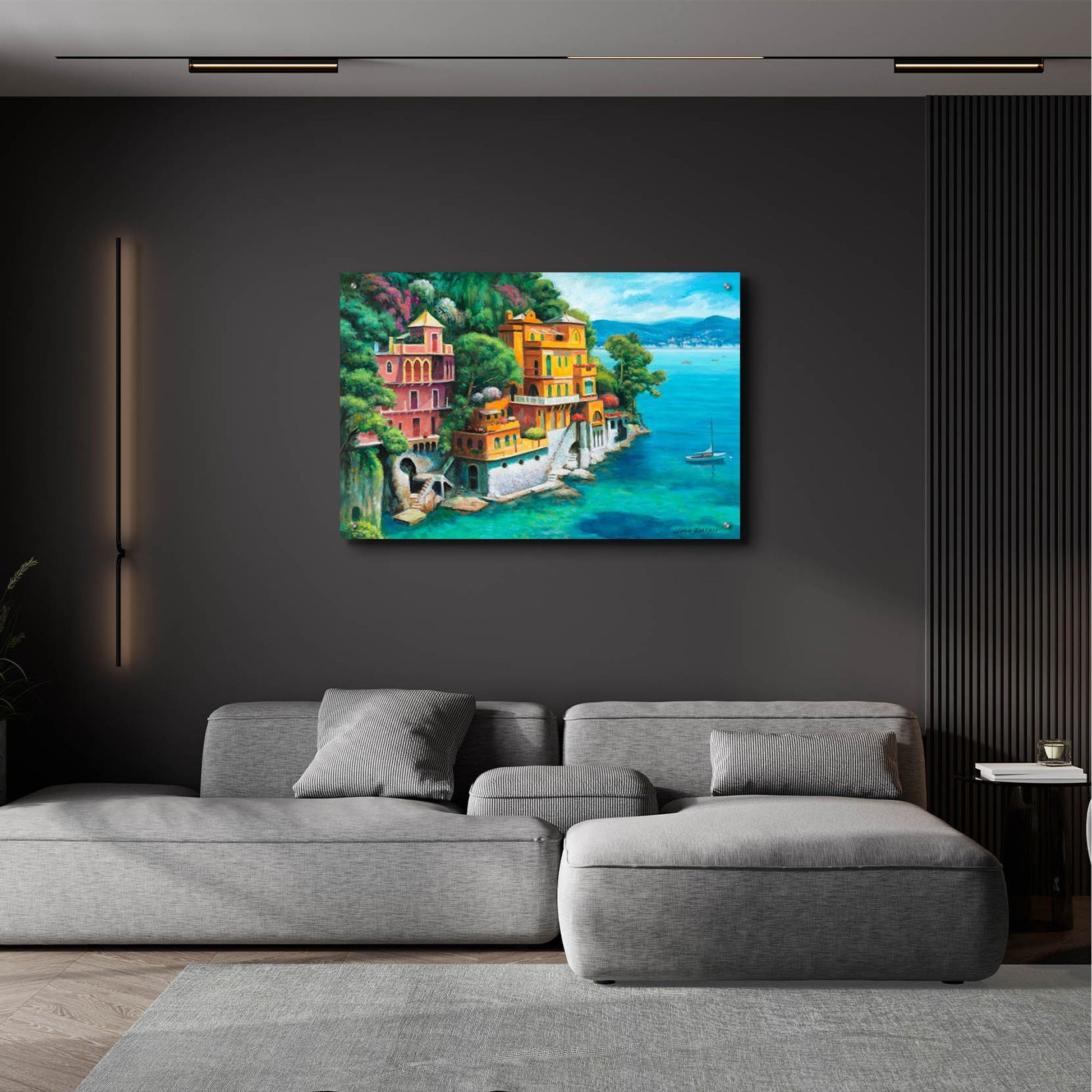Epic Art 'Domina Beach Portofino Italy' by John Zaccheo, Acrylic Glass Wall Art,36x24