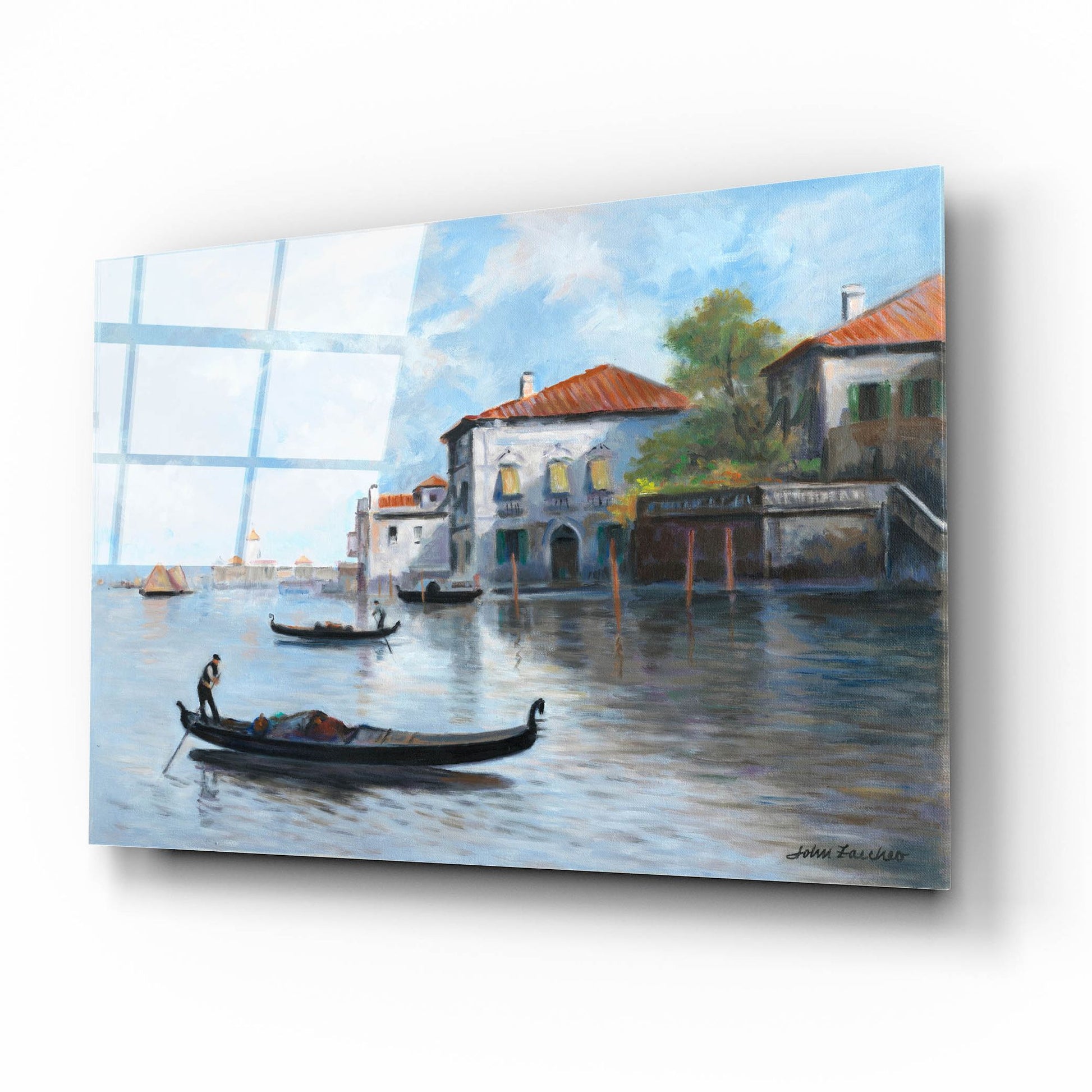 Epic Art 'Gondolas' by John Zaccheo, Acrylic Glass Wall Art,16x12