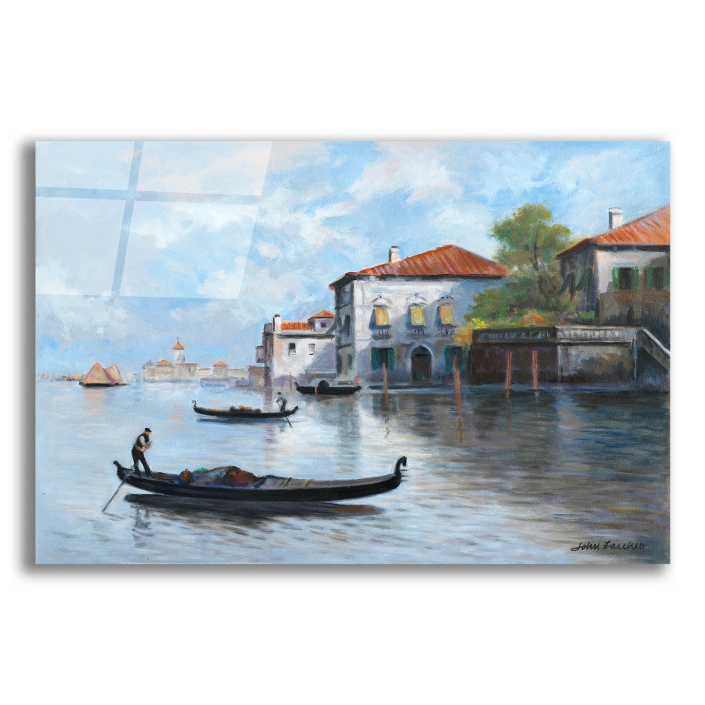 Epic Art 'Gondolas' by John Zaccheo, Acrylic Glass Wall Art,24x16