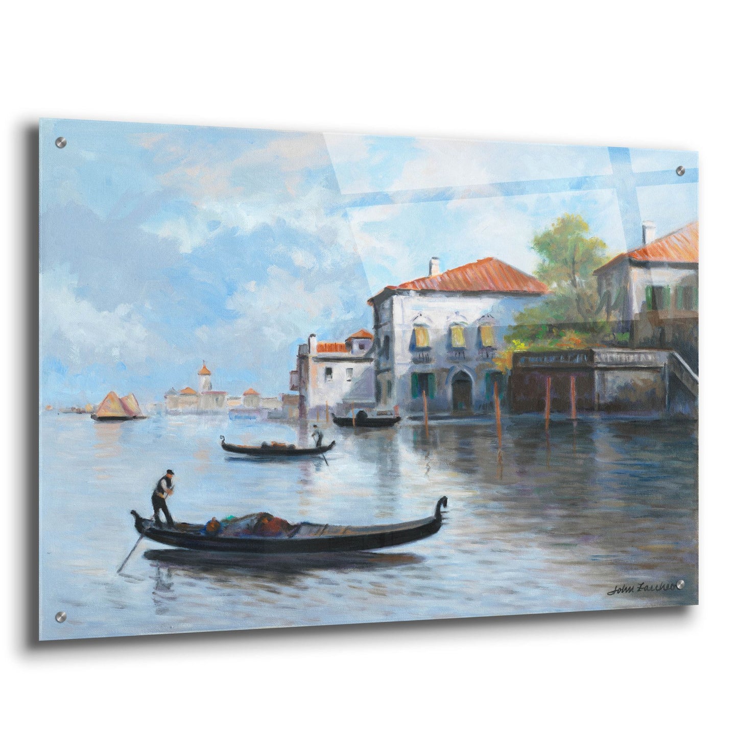 Epic Art 'Gondolas' by John Zaccheo, Acrylic Glass Wall Art,36x24