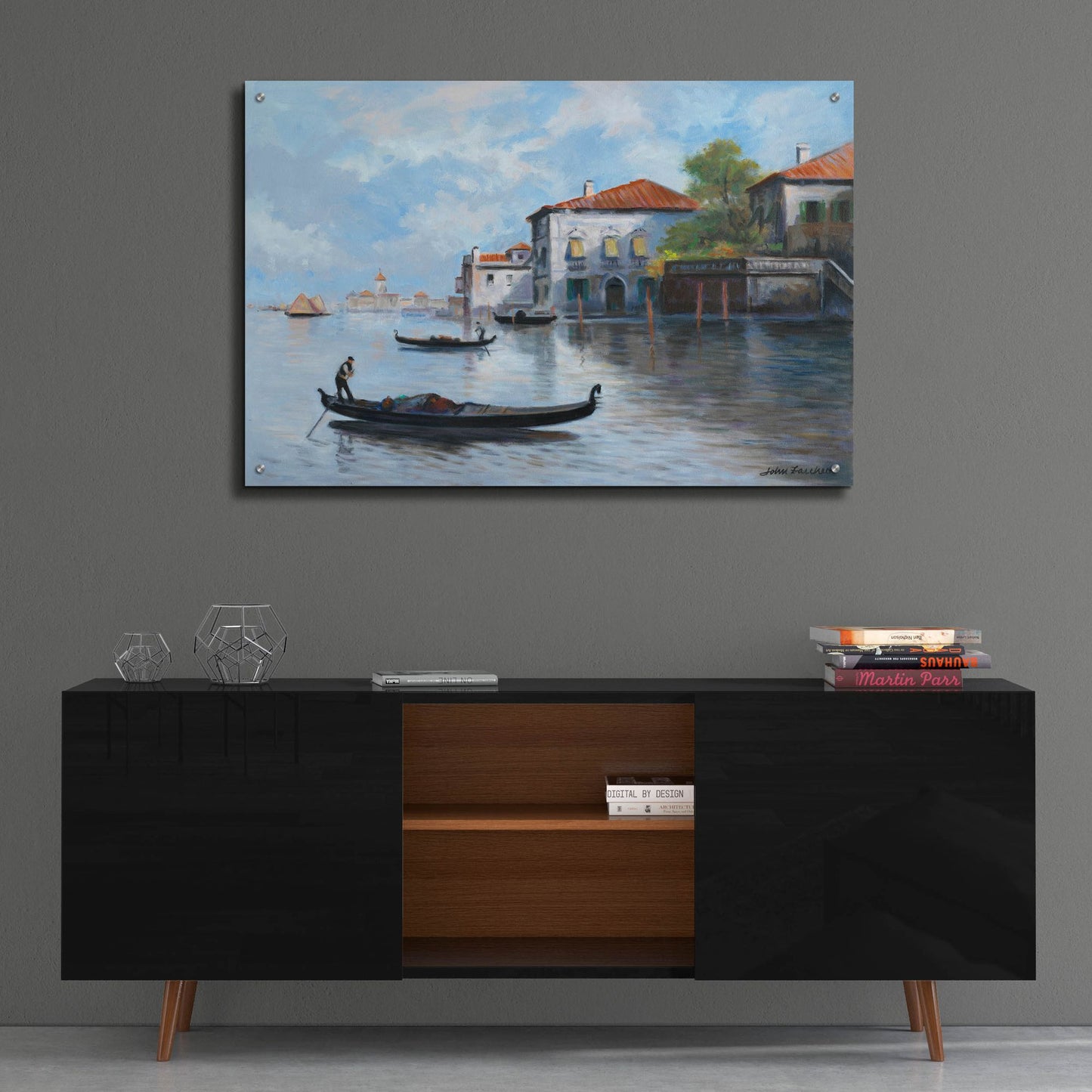 Epic Art 'Gondolas' by John Zaccheo, Acrylic Glass Wall Art,36x24