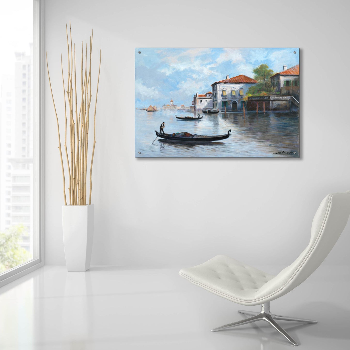 Epic Art 'Gondolas' by John Zaccheo, Acrylic Glass Wall Art,36x24