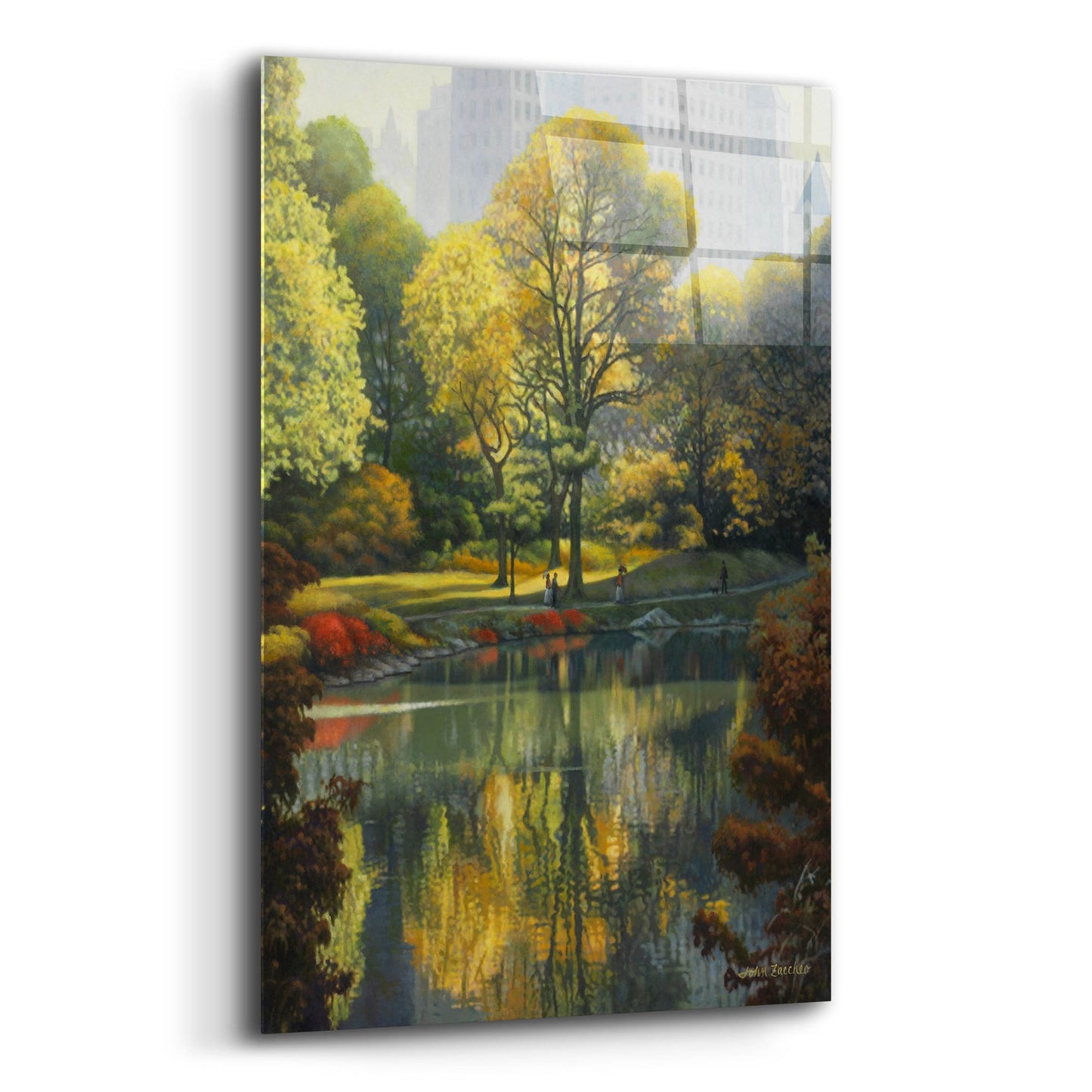 Epic Art 'Reflection Of The Park' by John Zaccheo, Acrylic Glass Wall Art,12x16