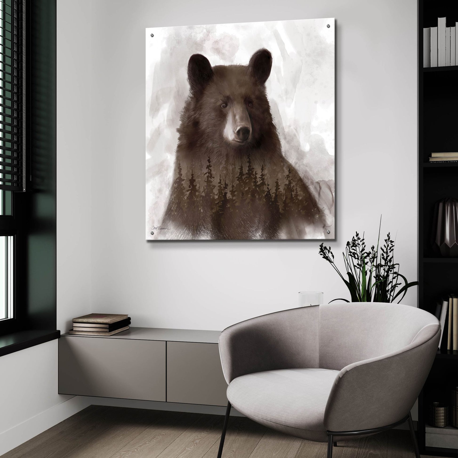 Epic Art 'Bear Mountain' by Carol Robinson, Acrylic Glass Wall Art,36x36