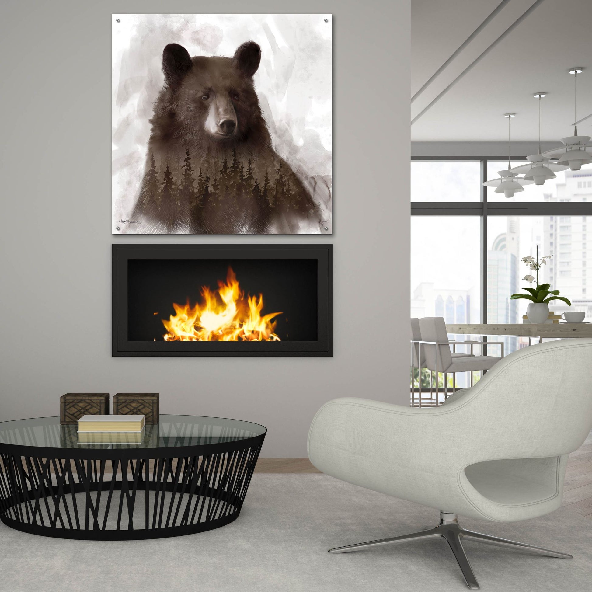 Epic Art 'Bear Mountain' by Carol Robinson, Acrylic Glass Wall Art,36x36