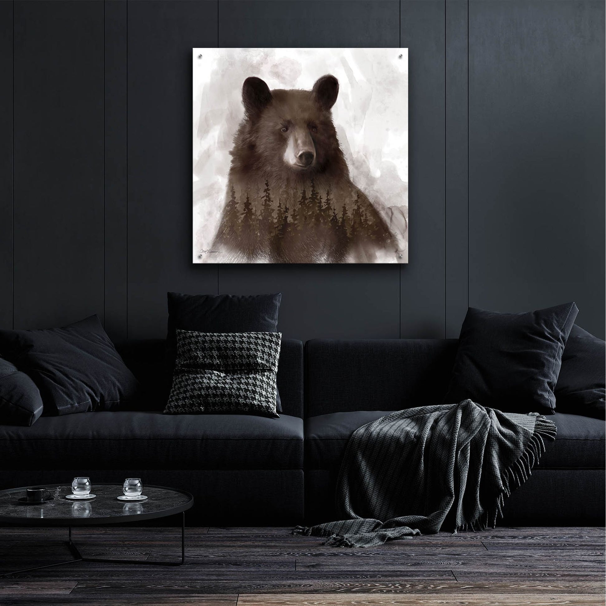 Epic Art 'Bear Mountain' by Carol Robinson, Acrylic Glass Wall Art,36x36