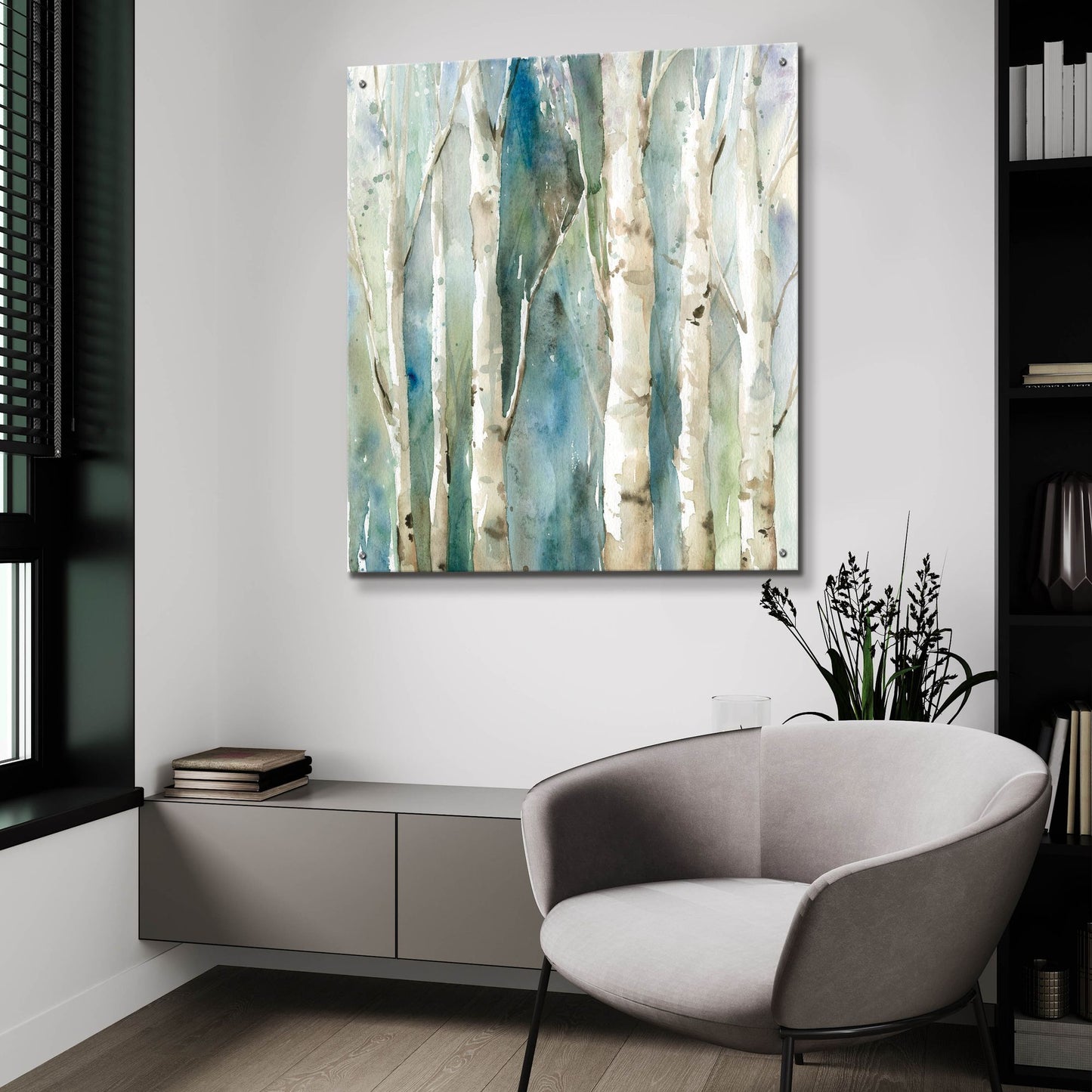 Epic Art 'River Birch' by Carol Robinson, Acrylic Glass Wall Art,36x36