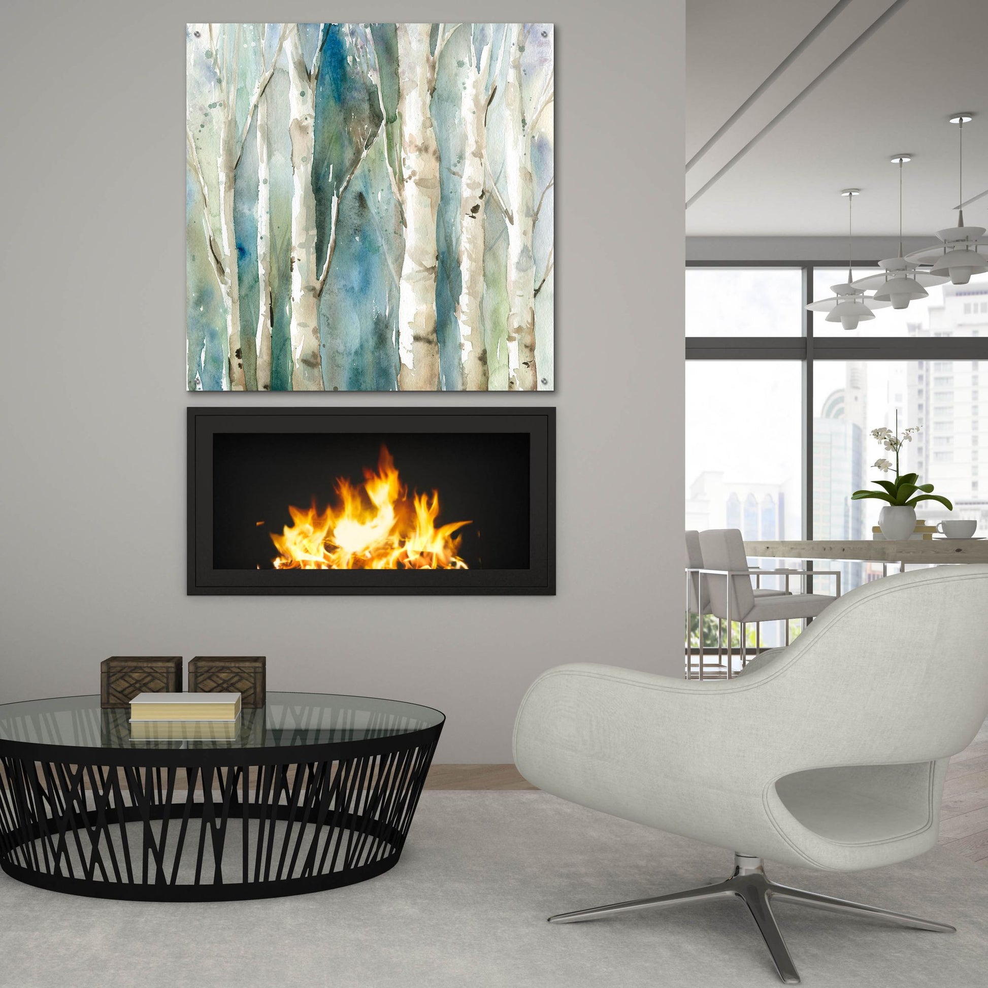 Epic Art 'River Birch' by Carol Robinson, Acrylic Glass Wall Art,36x36