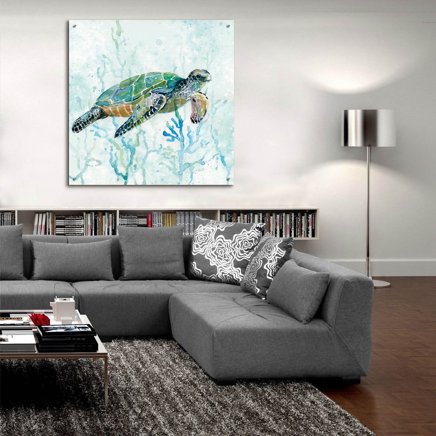 Epic Art 'Sea Turtle Swim' by Carol Robinson, Acrylic Glass Wall Art,36x36