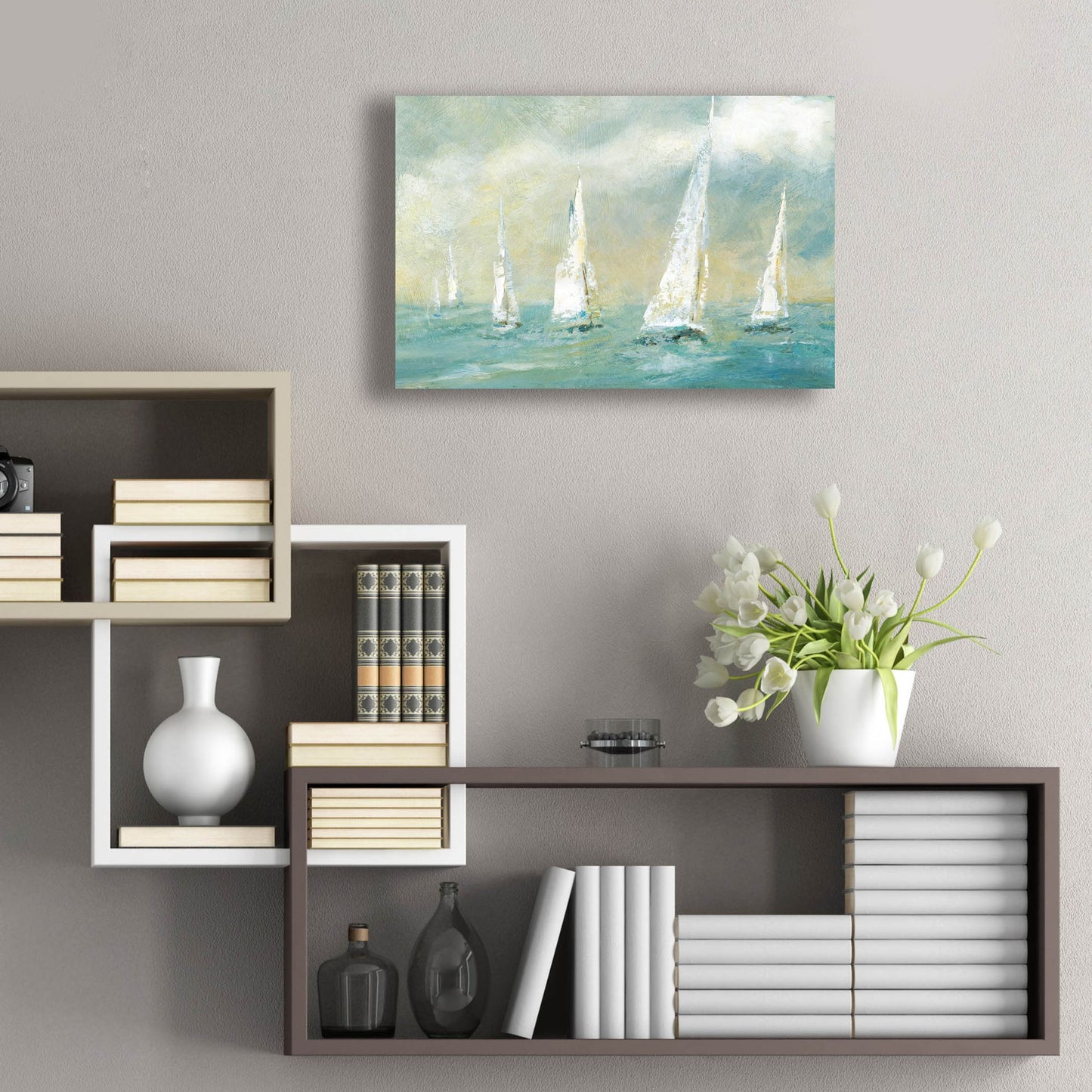 Epic Art 'Ocean Sail' by Carol Robinson, Acrylic Glass Wall Art,24x16