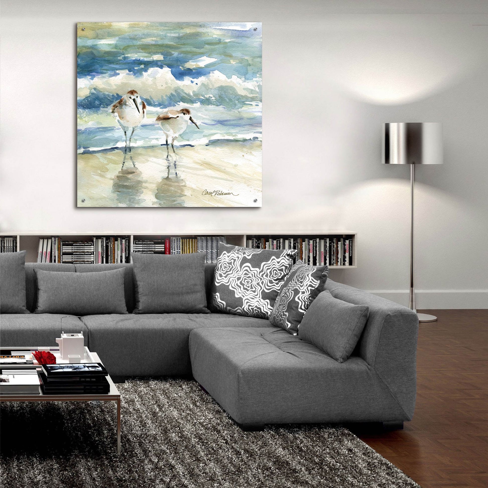 Epic Art 'Beach Birds' by Carol Robinson, Acrylic Glass Wall Art,36x36