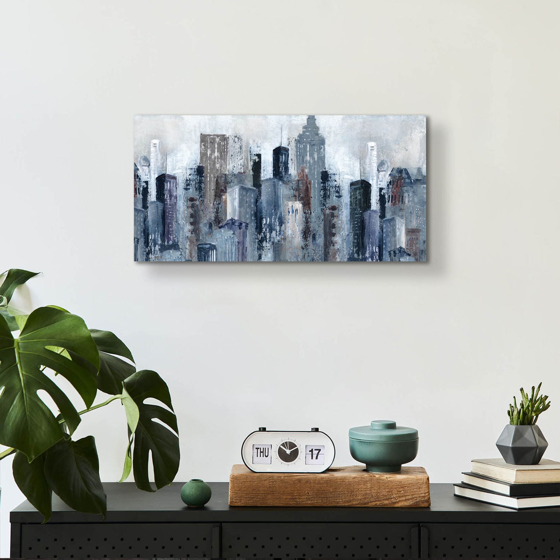 Epic Art 'City Mood' by Carol Robinson, Acrylic Glass Wall Art,24x12