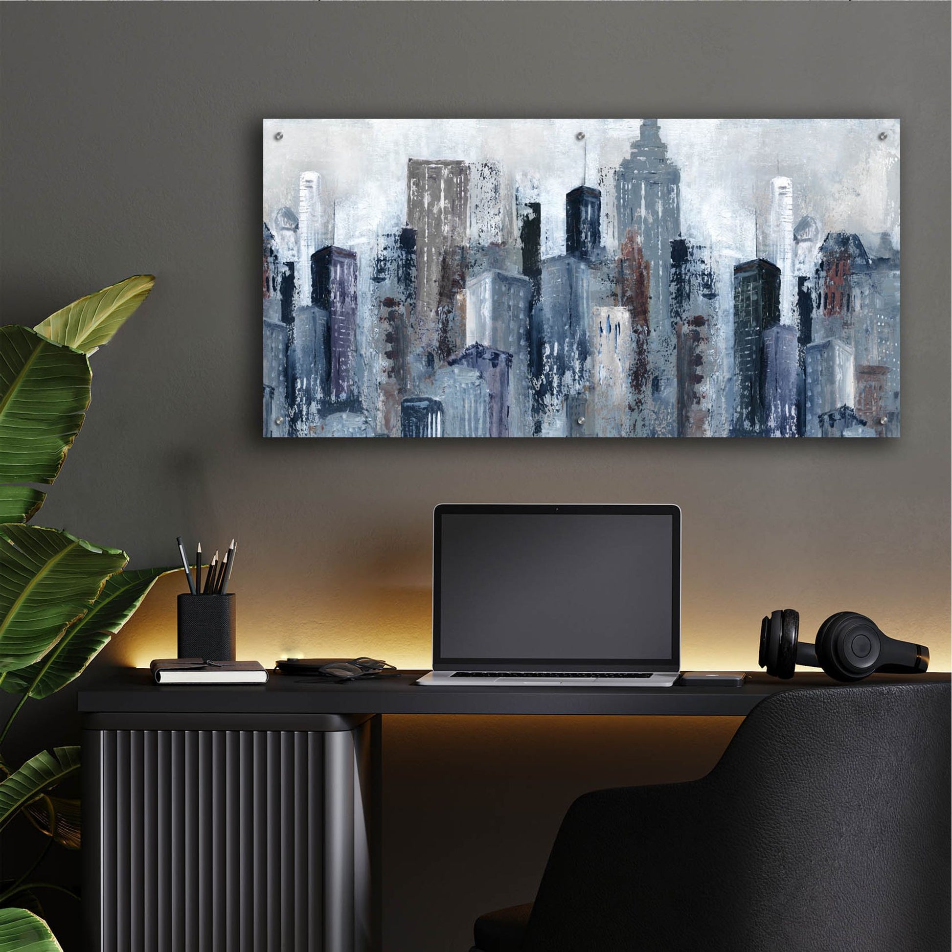 Epic Art 'City Mood' by Carol Robinson, Acrylic Glass Wall Art,48x24