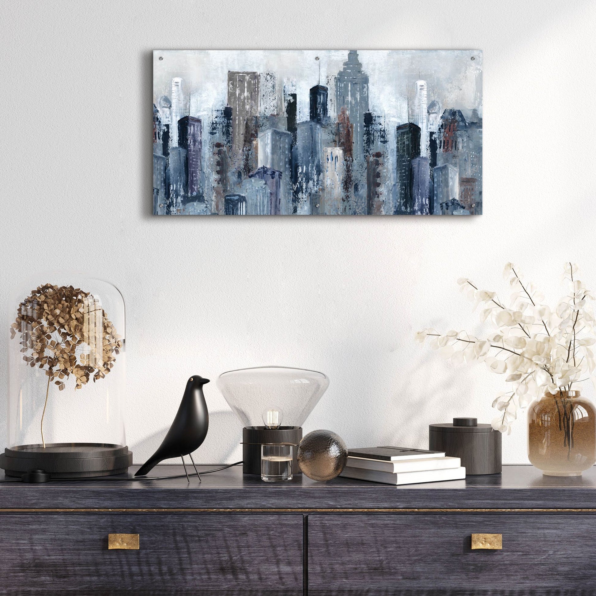 Epic Art 'City Mood' by Carol Robinson, Acrylic Glass Wall Art,48x24