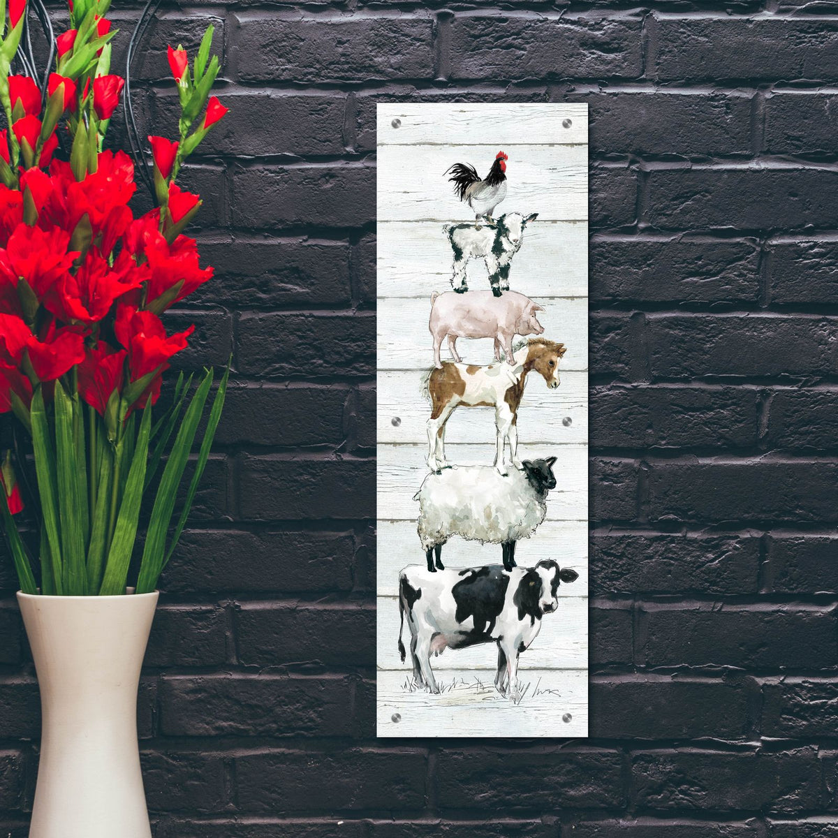 Farm Stack by Carol Robinson - 12x36 acrylic wall art in a room