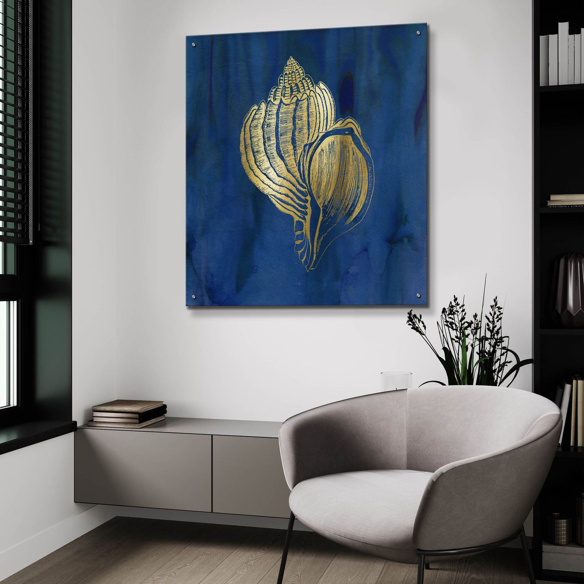 Indigo Sea Treasure III by Carol Robinson - 36x36 acrylic wall art in a room