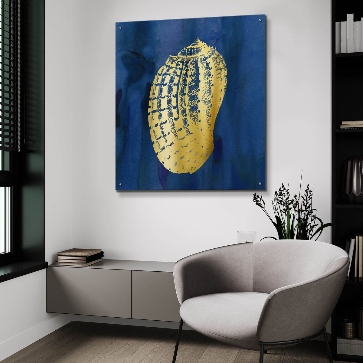 Indigo Sea Treasure VII by Carol Robinson - 36x36 acrylic wall art in a room