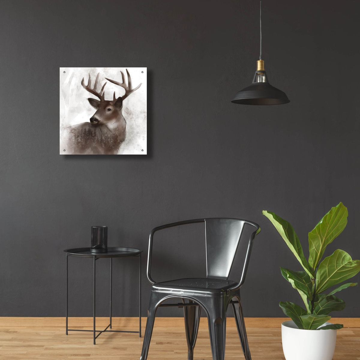 Forest Deer by Carol Robinson - 24x24 acrylic wall art in a room