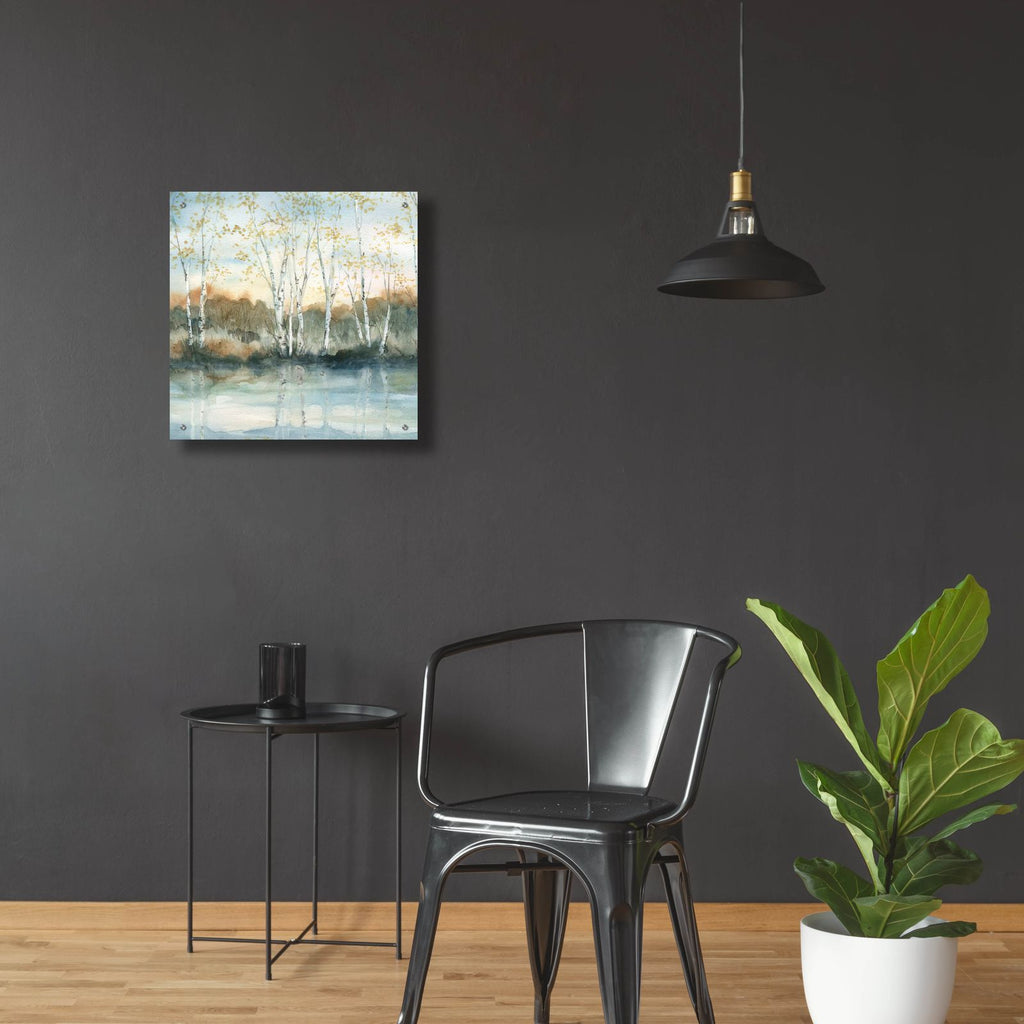 Birch Riverbank by Carol Robinson - 24x24 acrylic wall art in a room