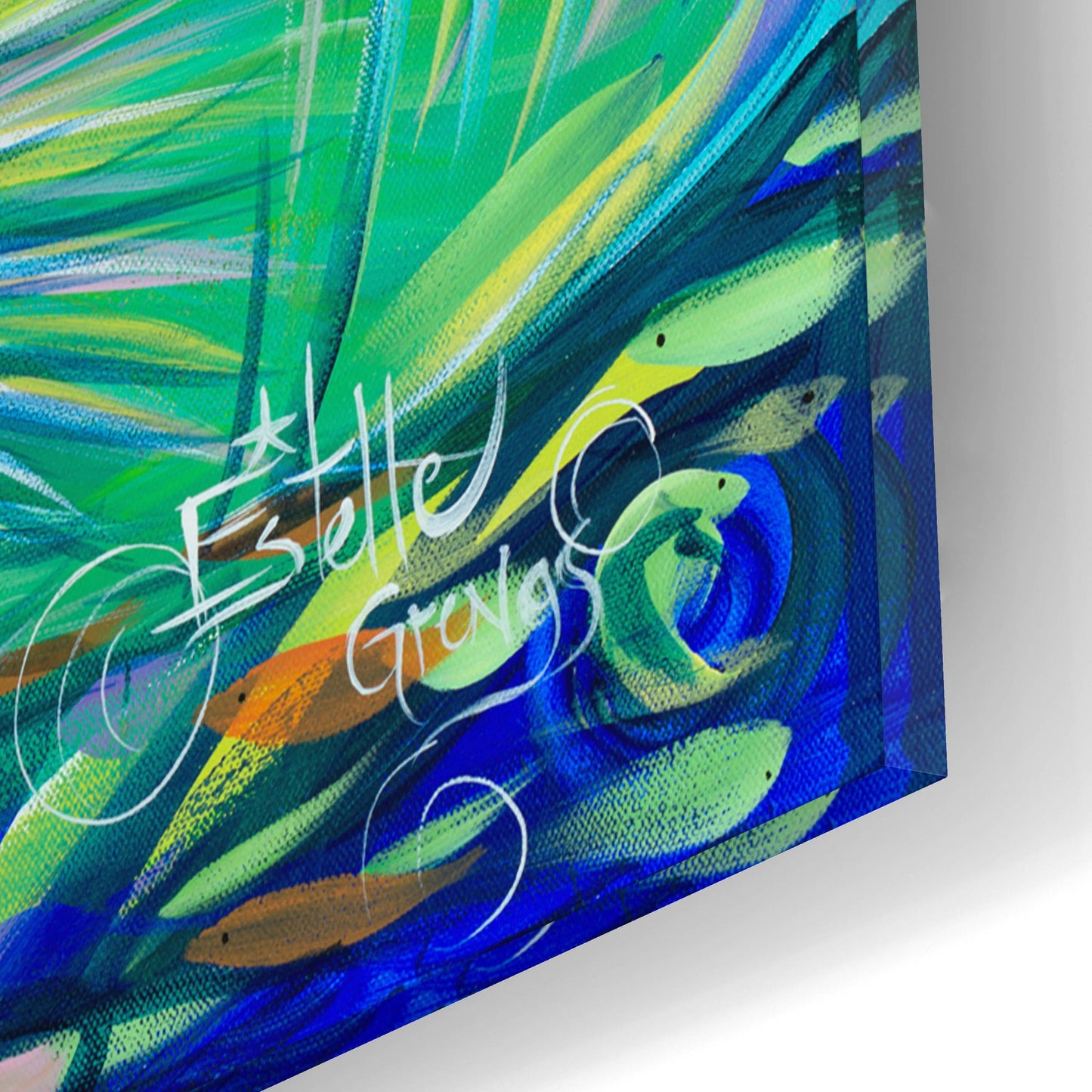 Epic Art 'School of Fish' by Estelle Grengs, Acrylic Glass Wall Art,12x12