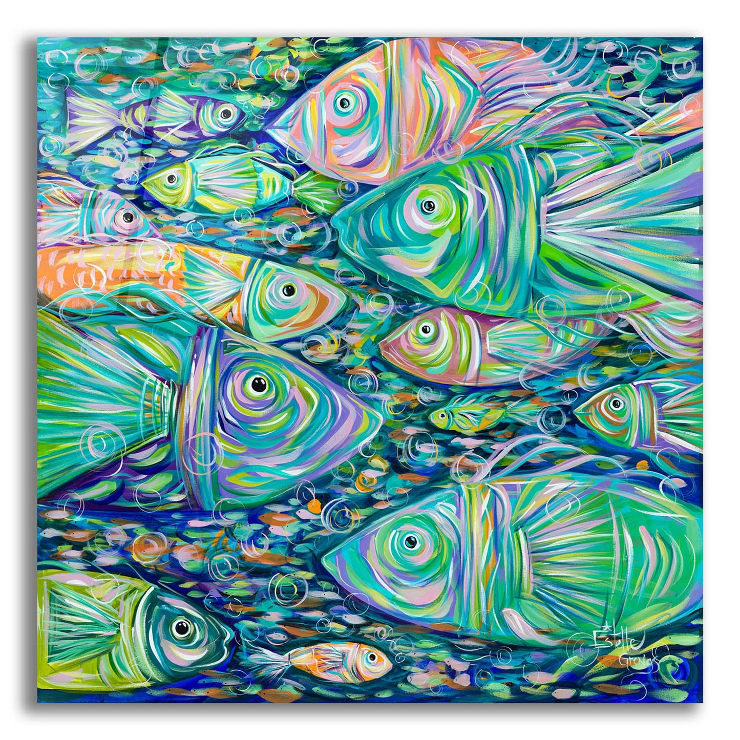 Epic Art 'School of Fish' by Estelle Grengs, Acrylic Glass Wall Art