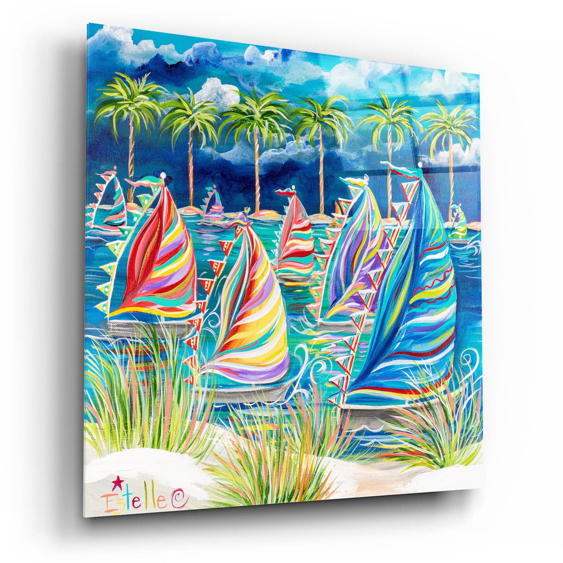 Epic Art 'Come Sail Away' by Estelle Grengs, Acrylic Glass Wall Art,12x12